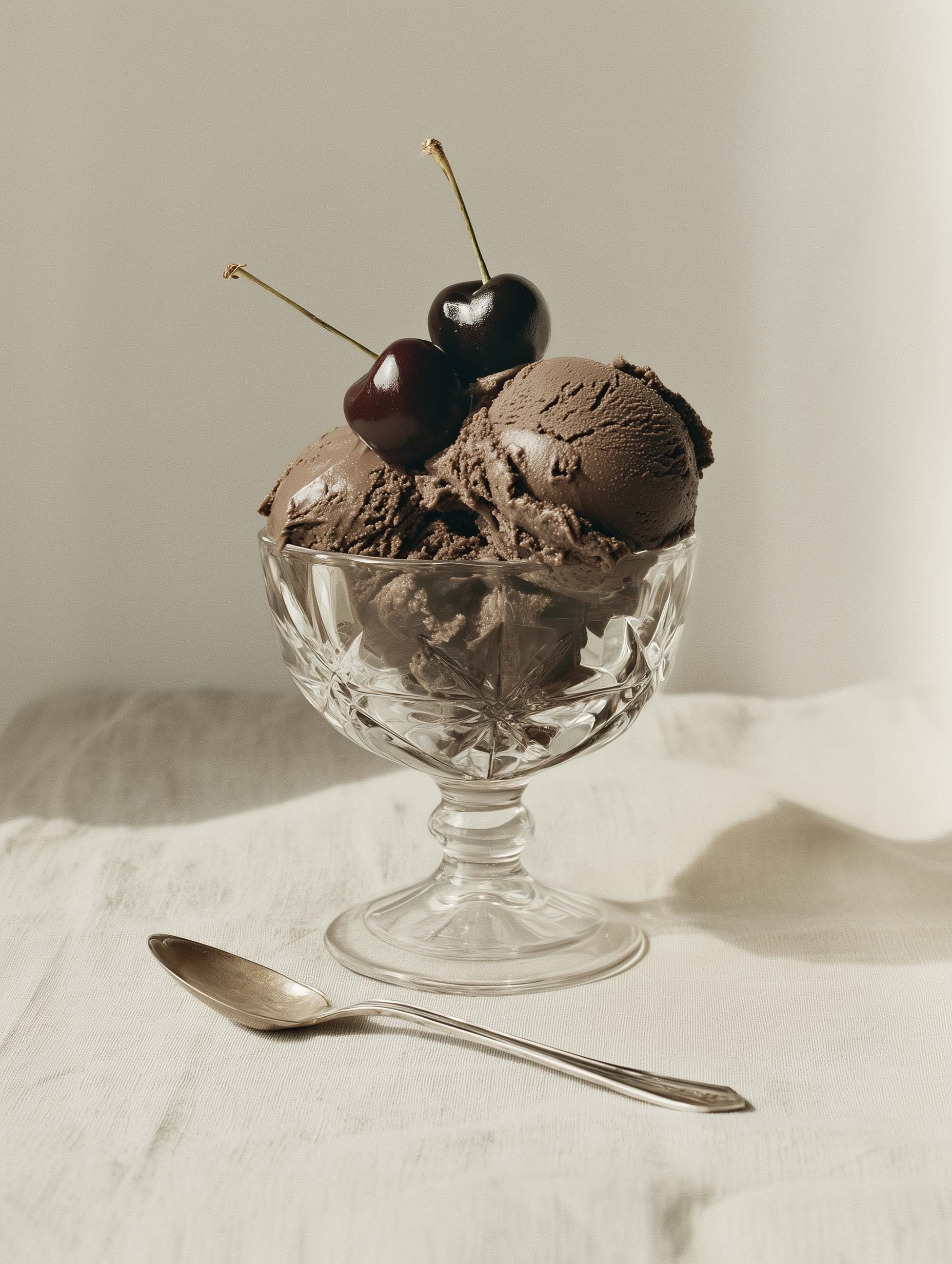 Chocolate Cherry Ice Cream Food Artwork