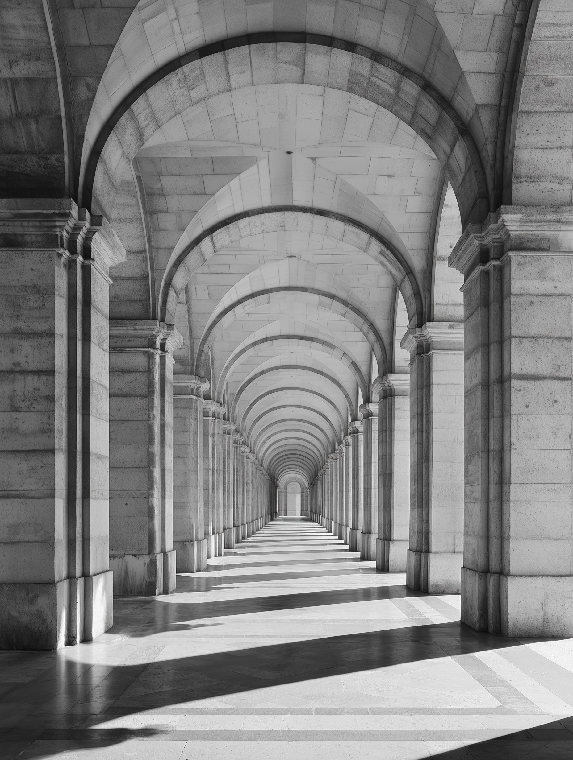 Classical Arches Black and White Poster
