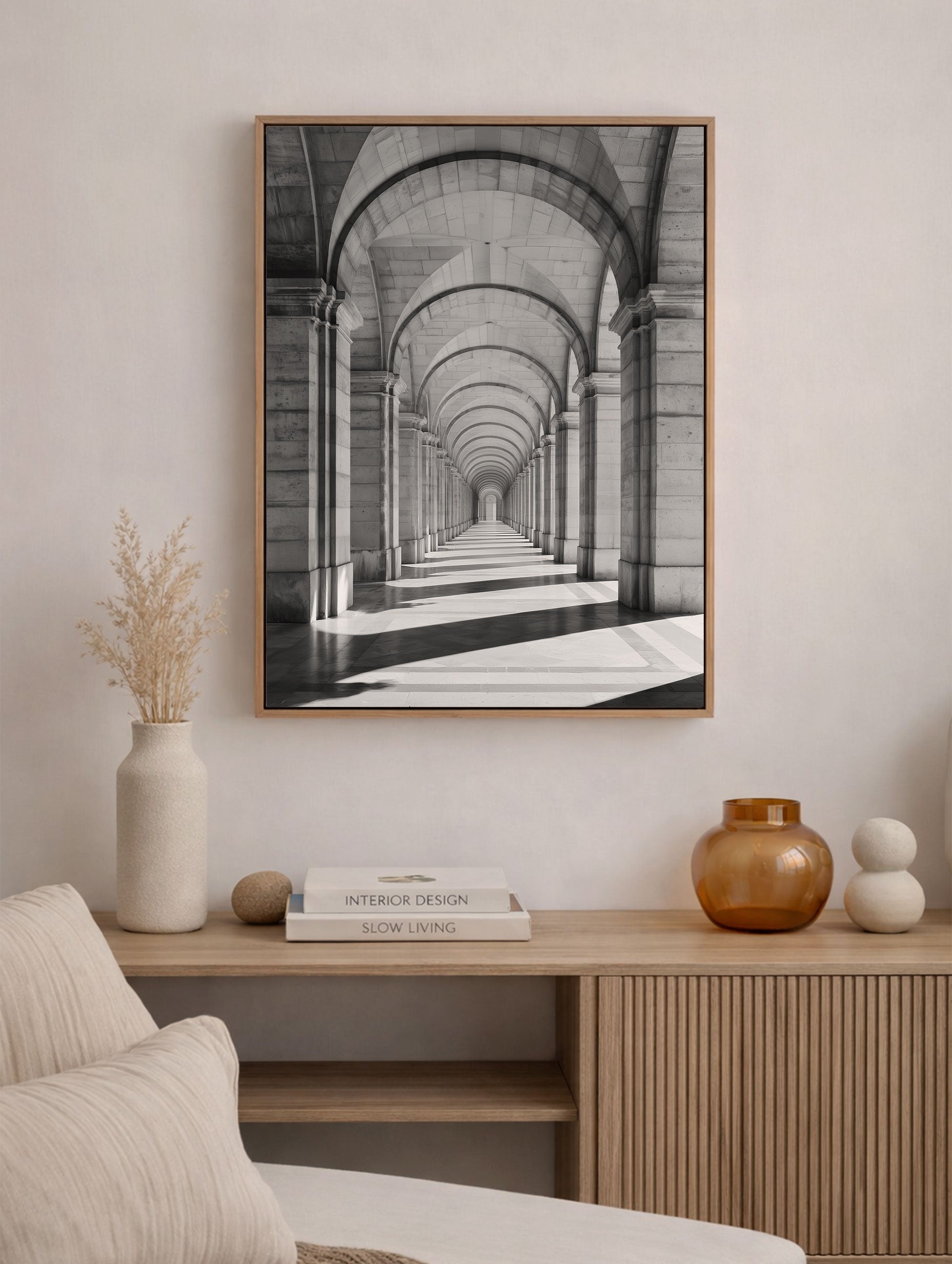 Classical Arches Black and White Poster Mockup
