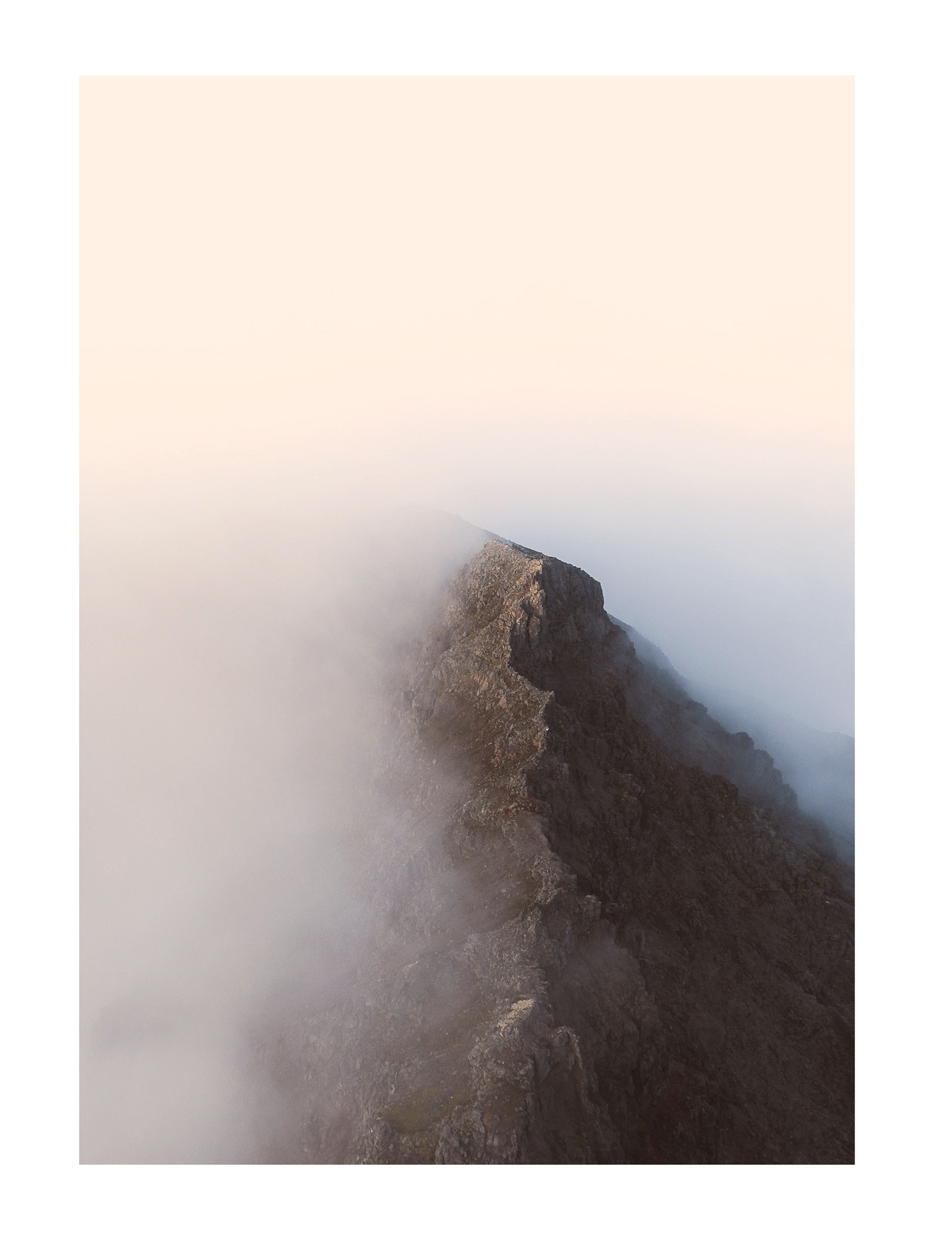 Cloudy Knife Edge Ridge Mountain Wall Art