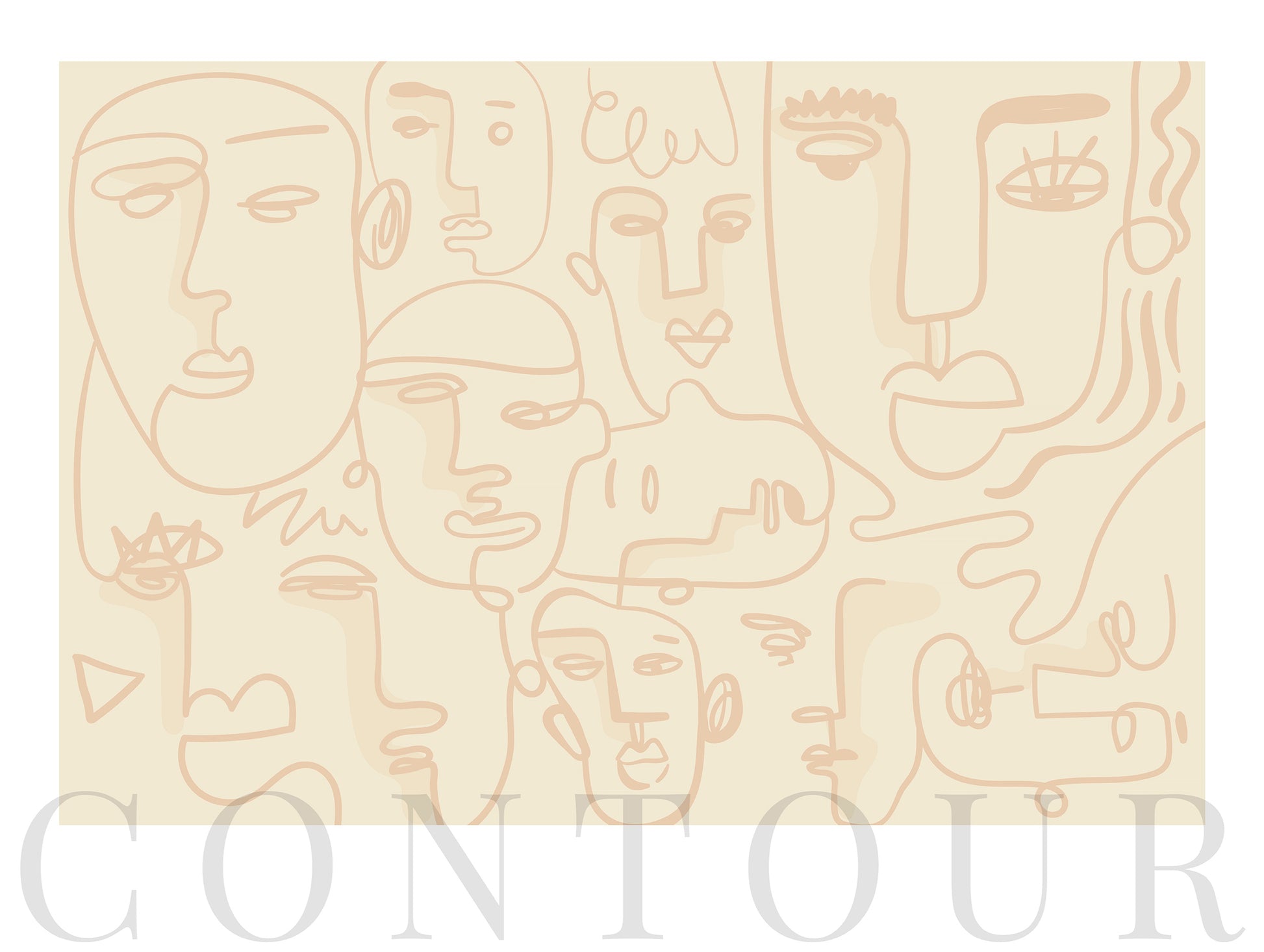 Första huset i en bosättning abstrakt konsttryck