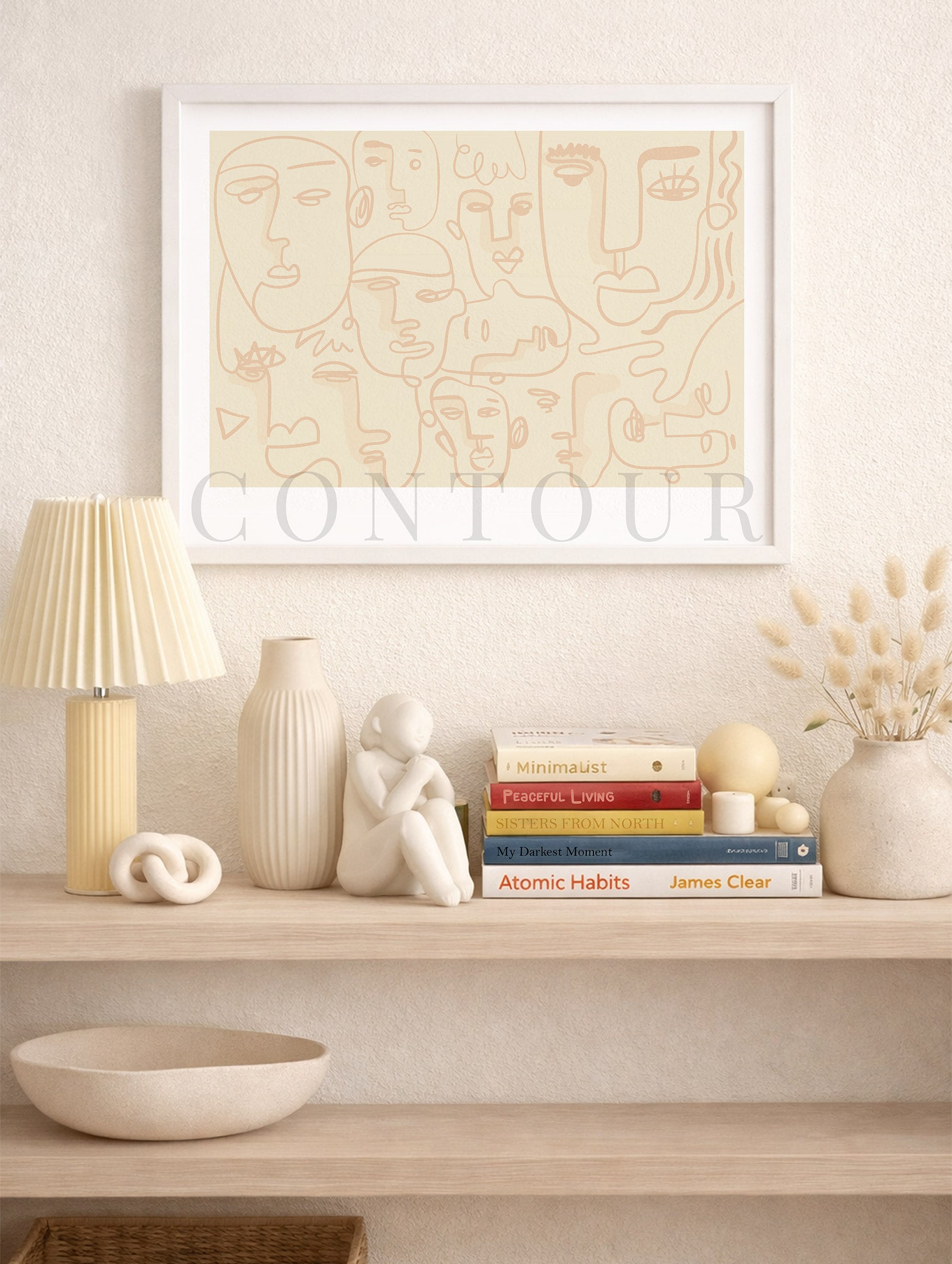 Första huset i en bosättning abstrakt konsttryck