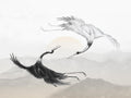 Cranes Japanese Art Print