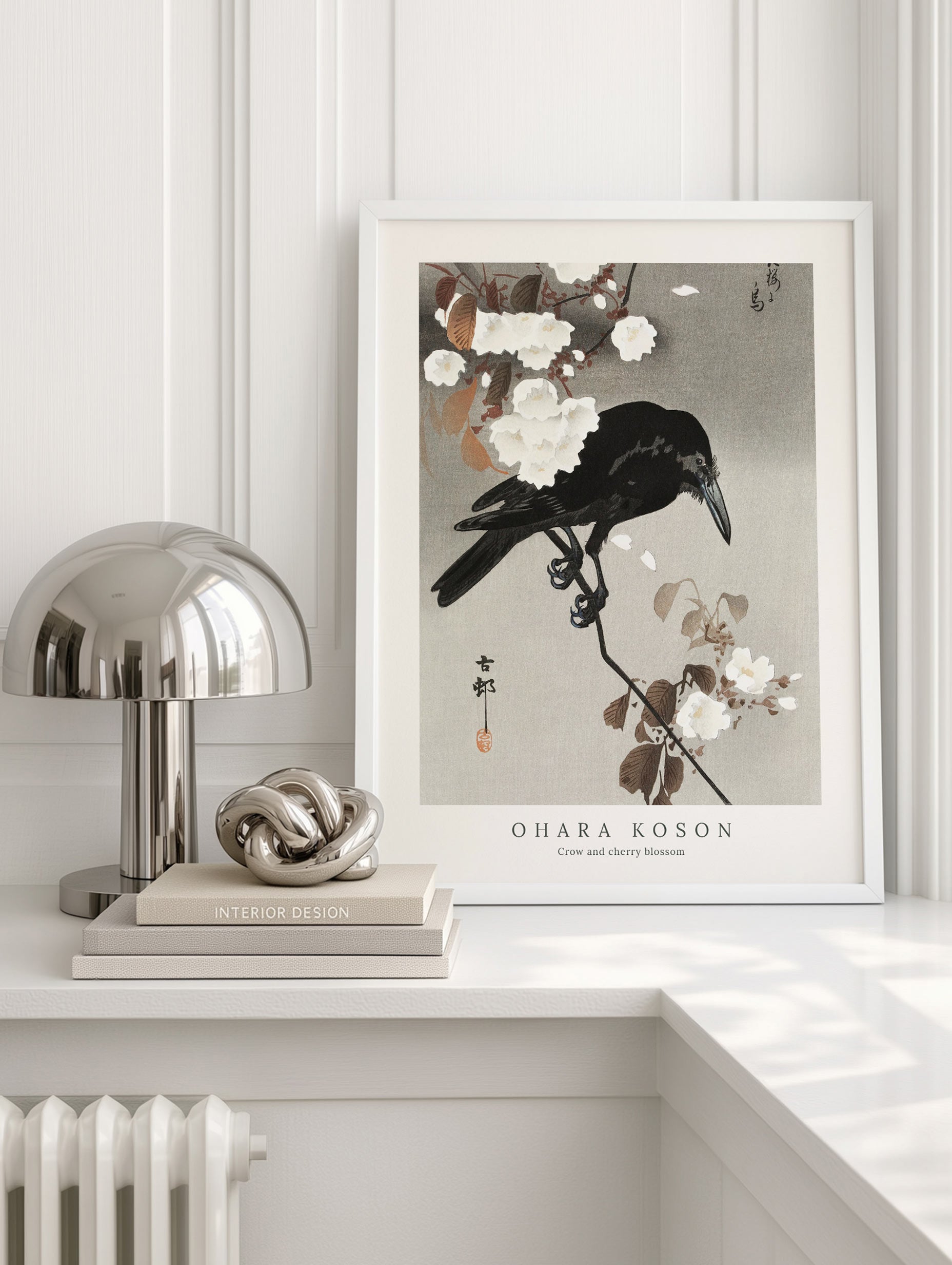 Crow and Cherry Blossom - Ohara Koson Mockup