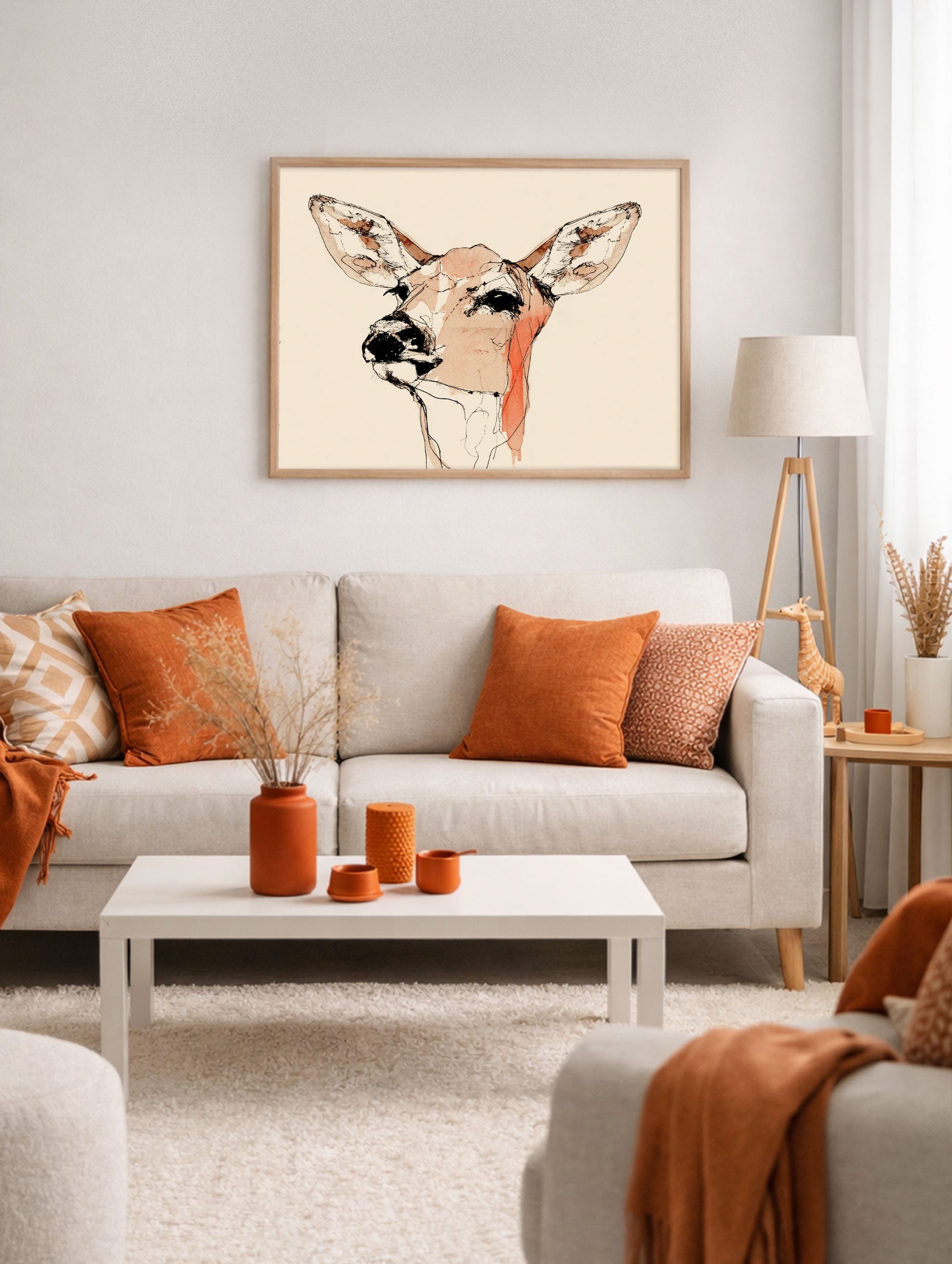 Deer Painting Animal Art Print Mockup