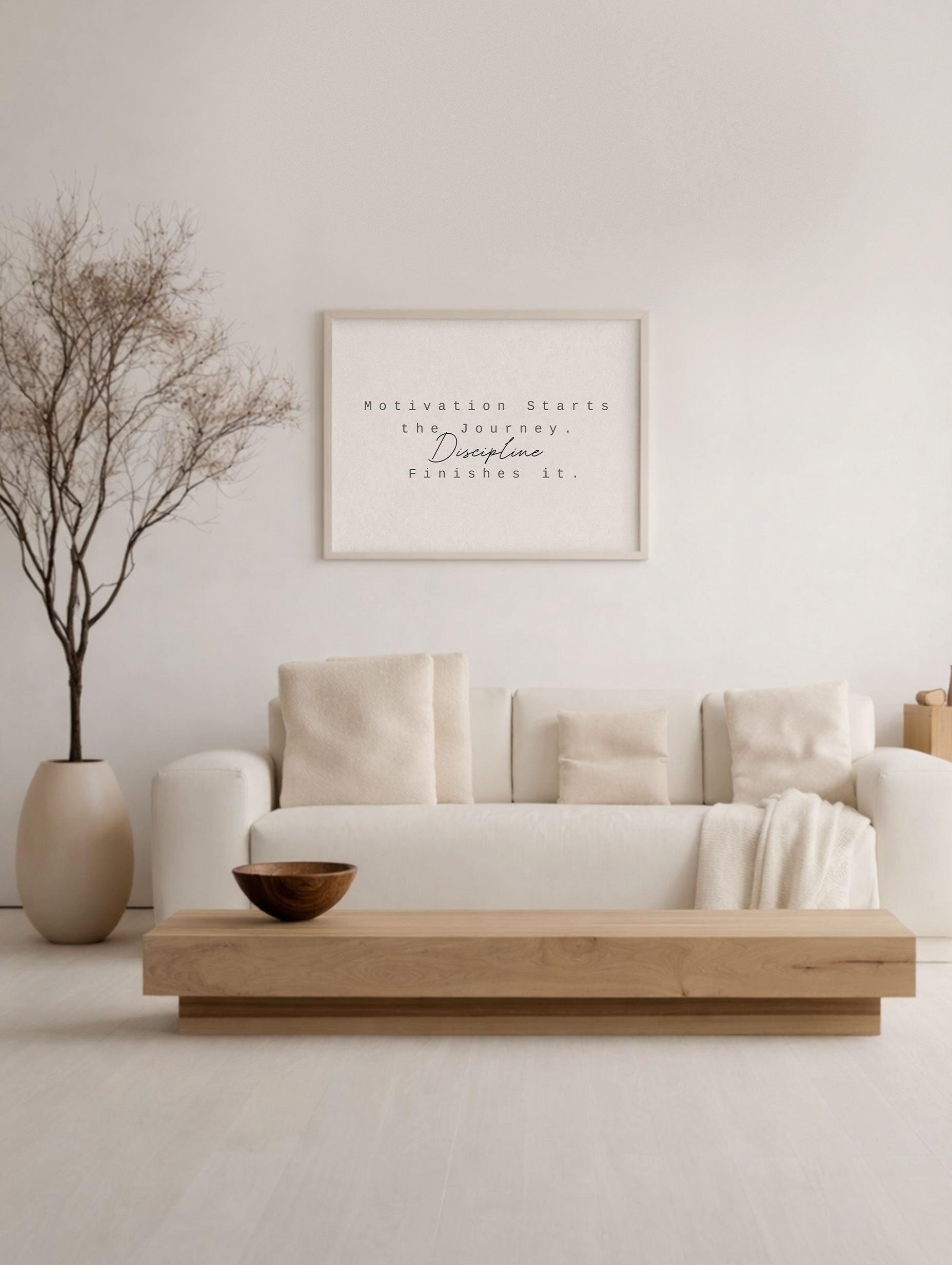 Discipline Finishes Motivational Poster Mockup