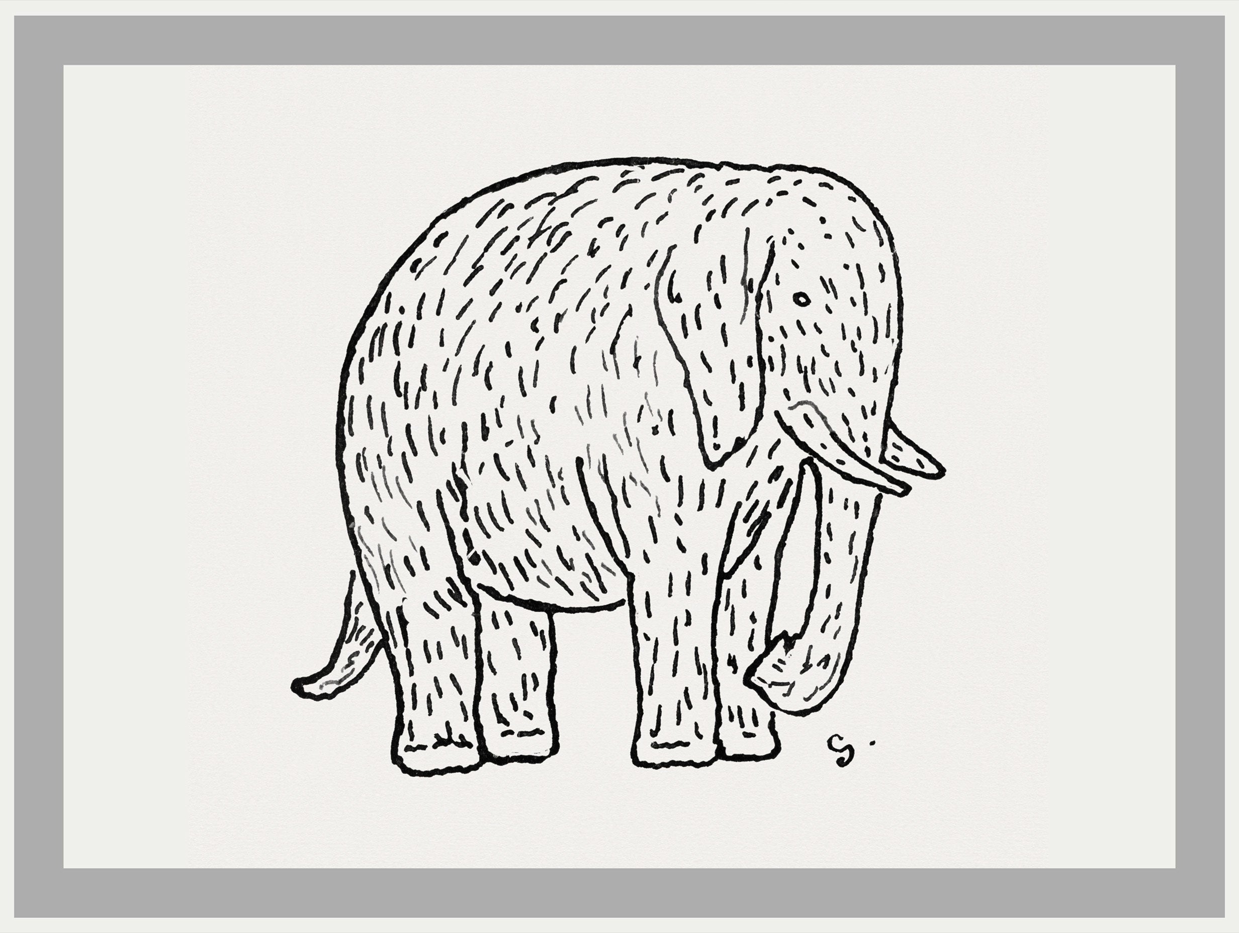 Elephant Leo Gestel Animal Art Print