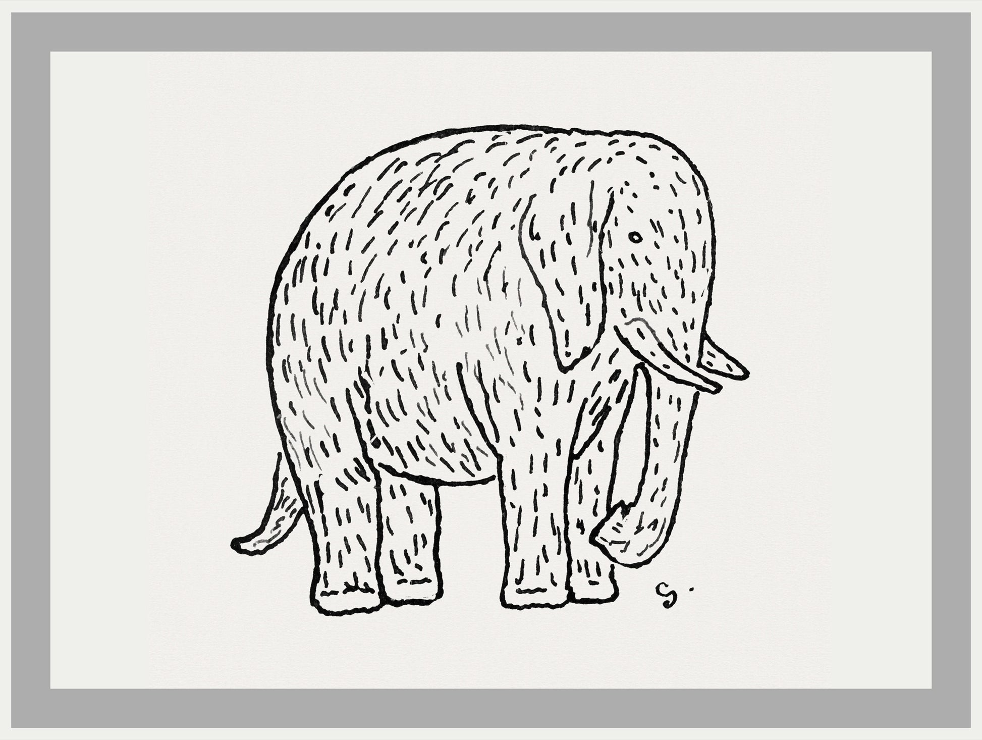 Elephant Leo Gestel Animal Art Print