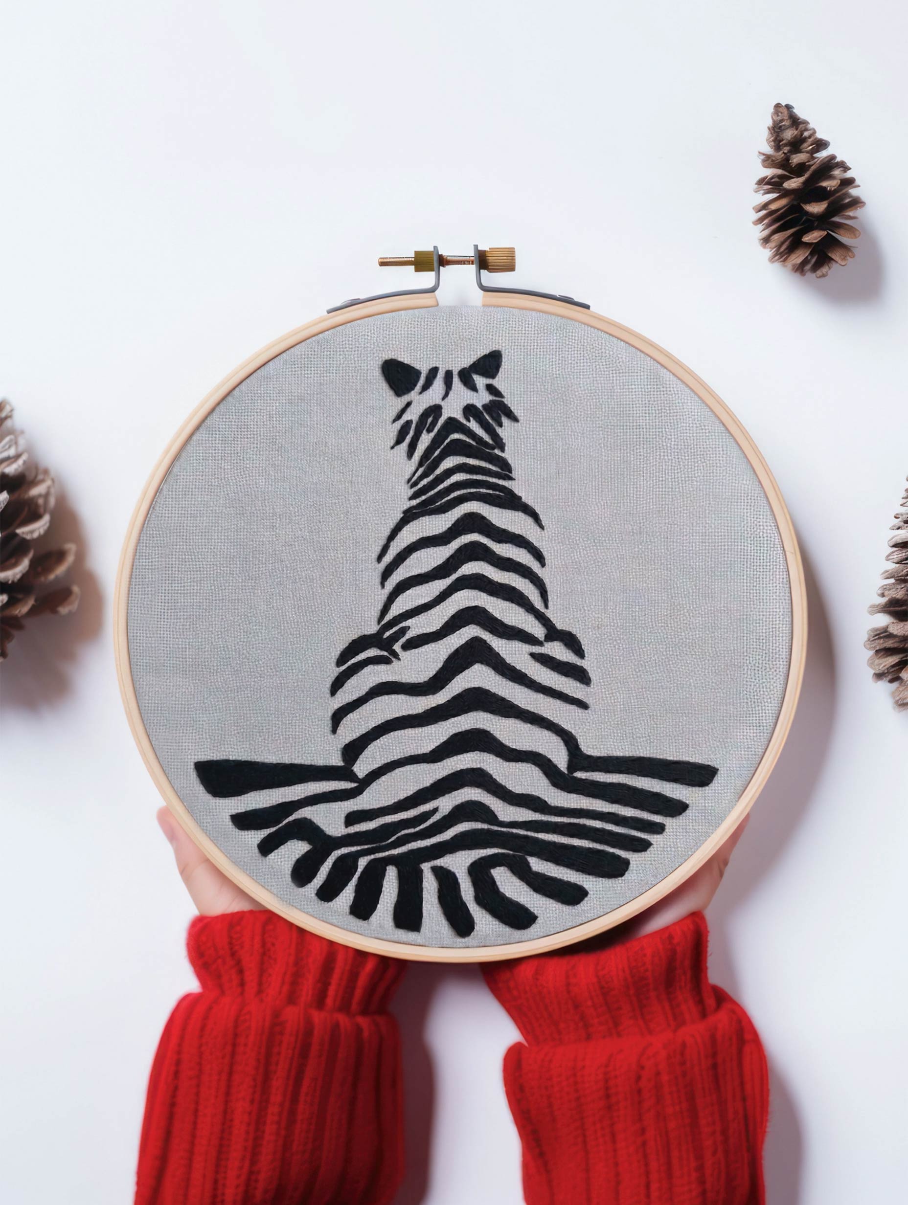 Lion of Bengal Embroidery Design Mockup