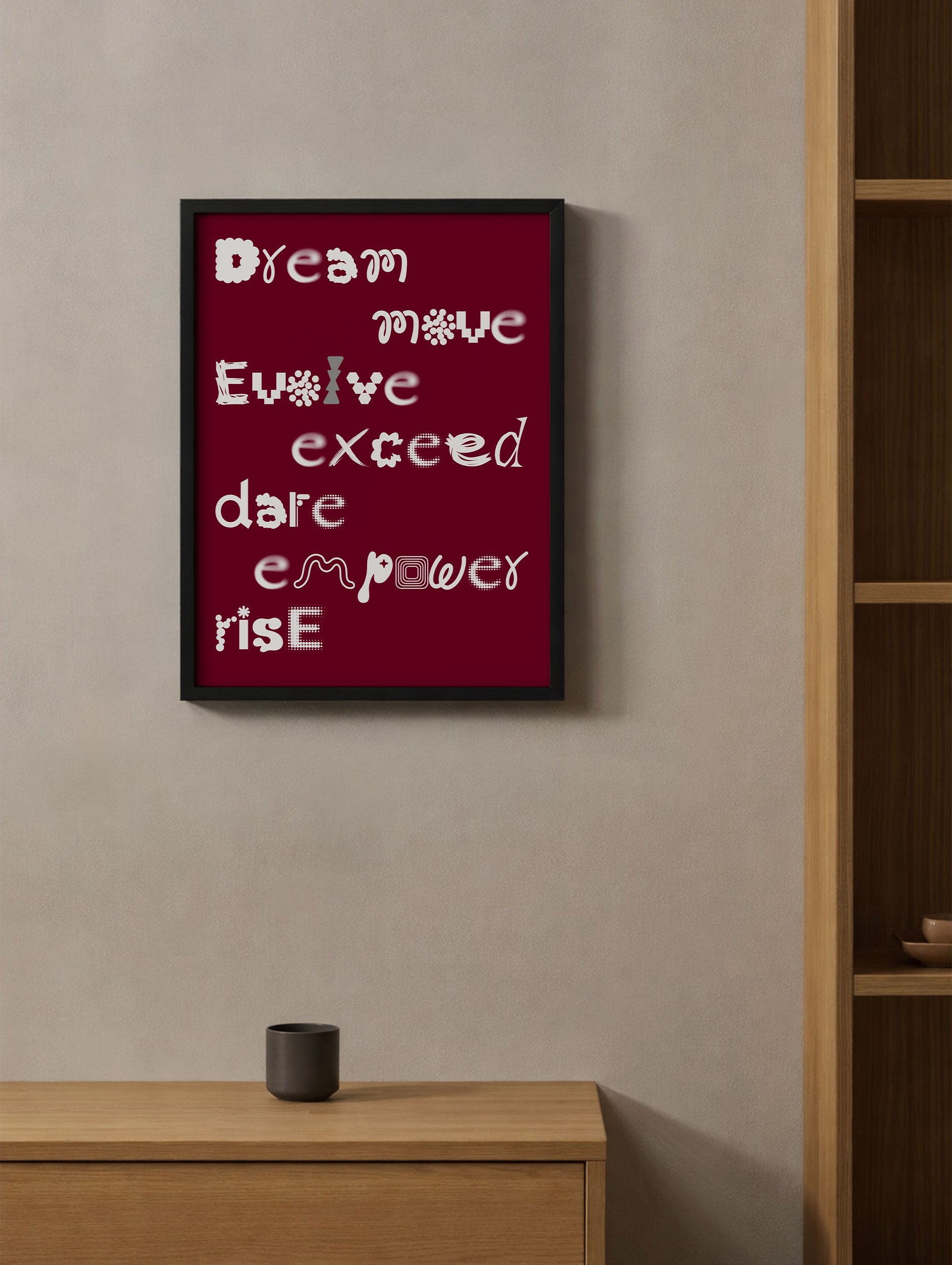 Evolve Exceed Empower Motivational Poster Mockup