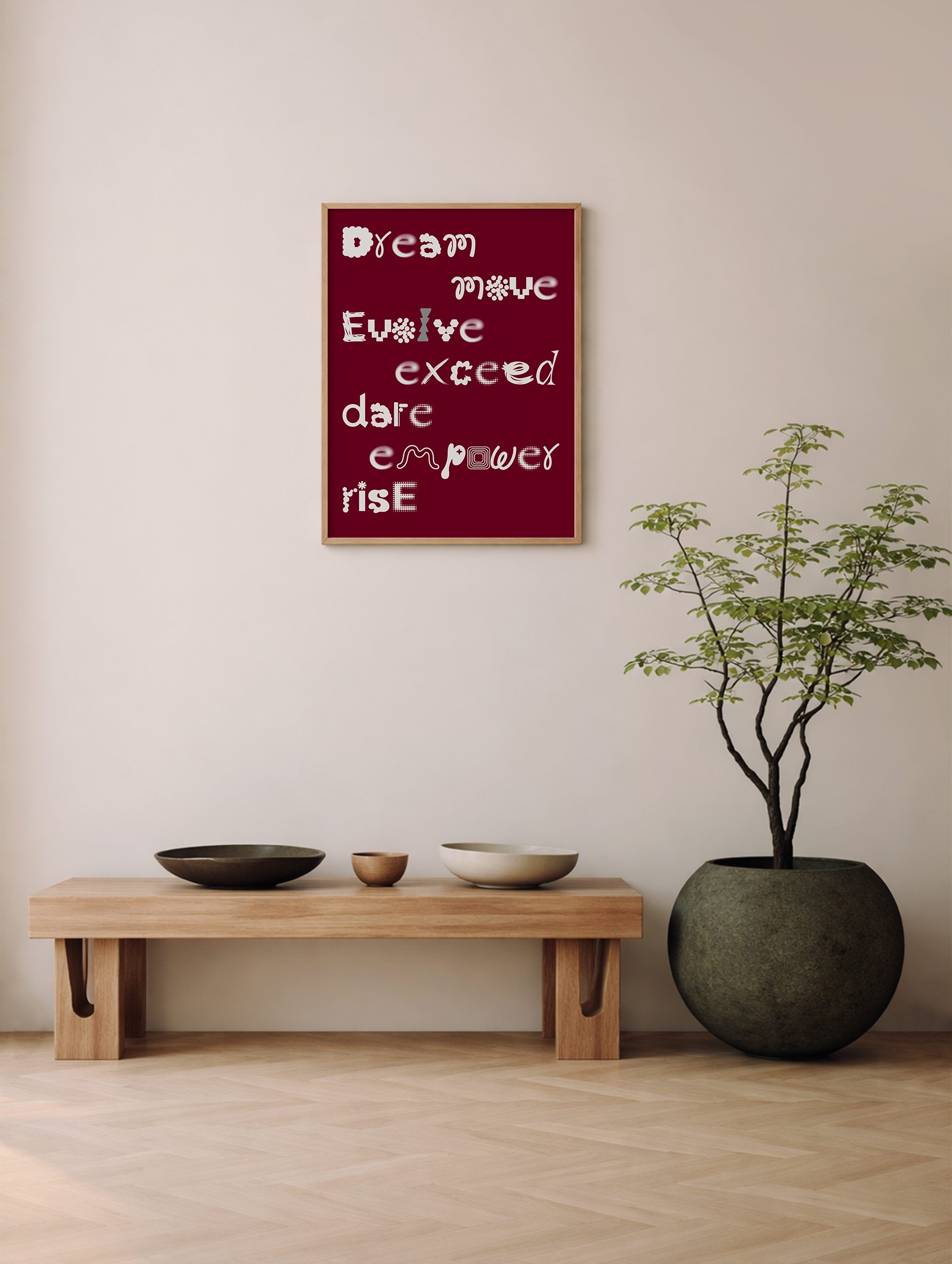 Evolve Exceed Empower Motivational Poster Mockup