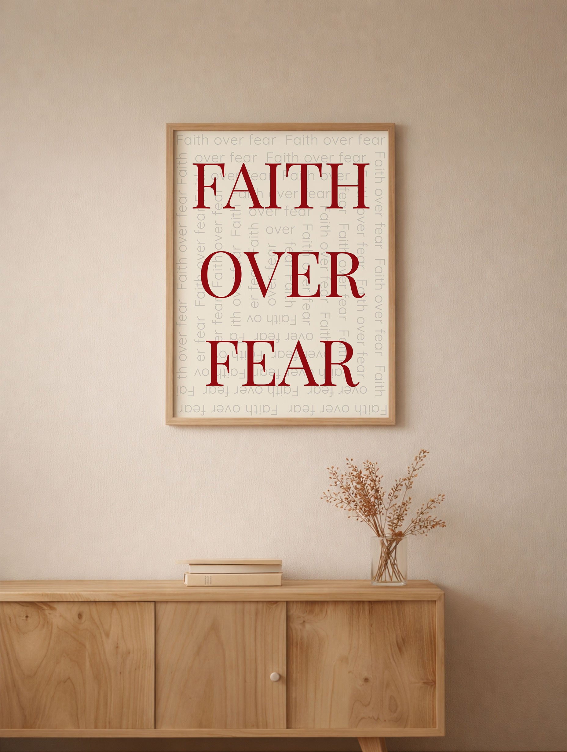 Faith Over Fear Motivational Poster Mockup