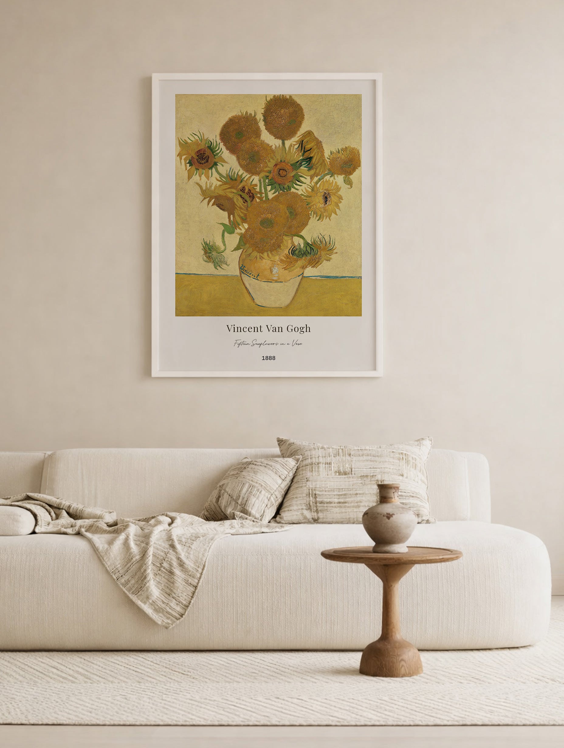 Fifteen Sunflowers in a Vase - Van Gogh Art Print Mockup