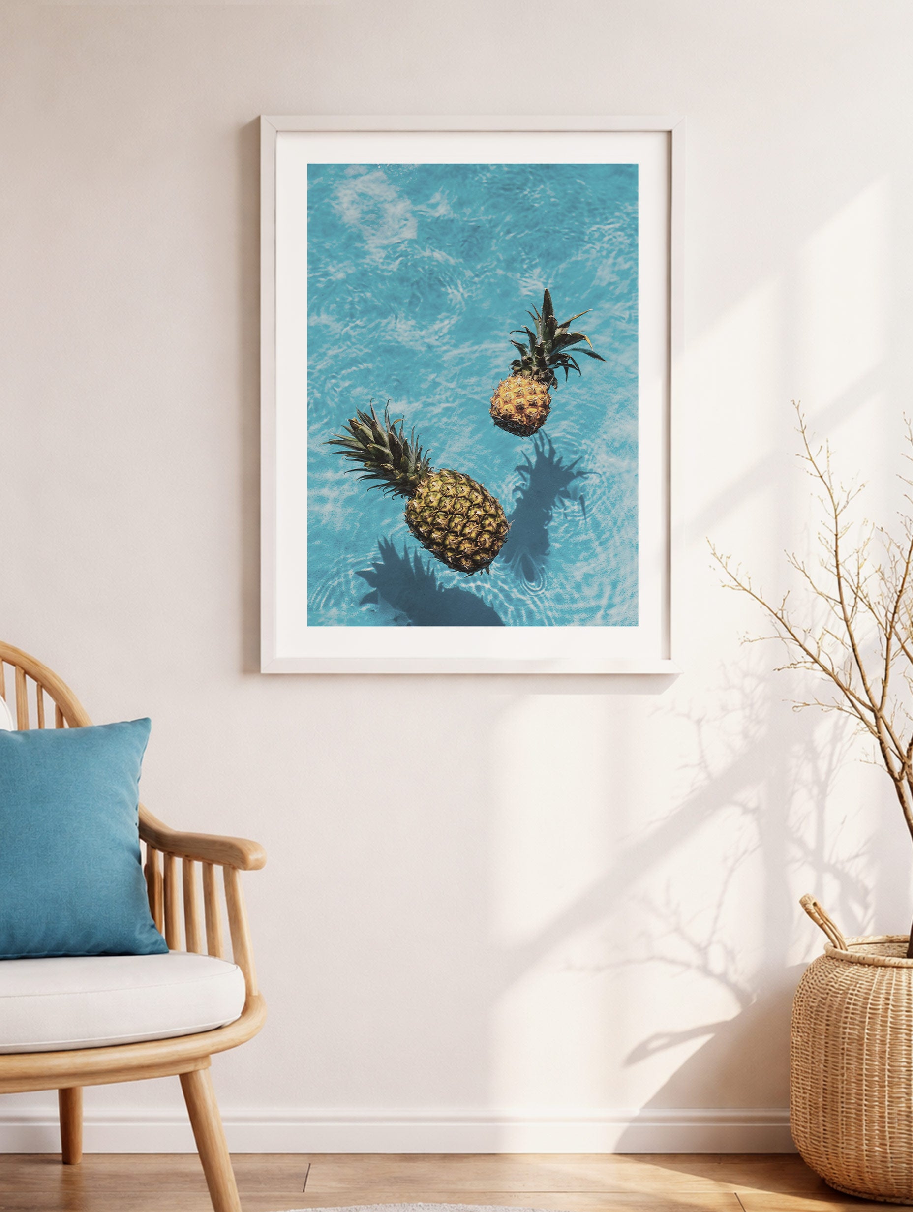 Floating Pineapples Fruit Artwork Mockup