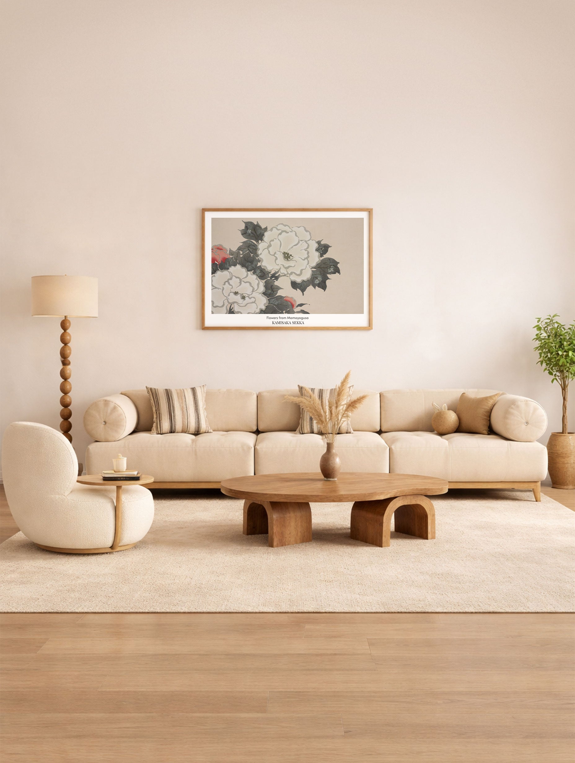 Flowers from Momoyogusa Kamisaka Sekka Art Print Mockup