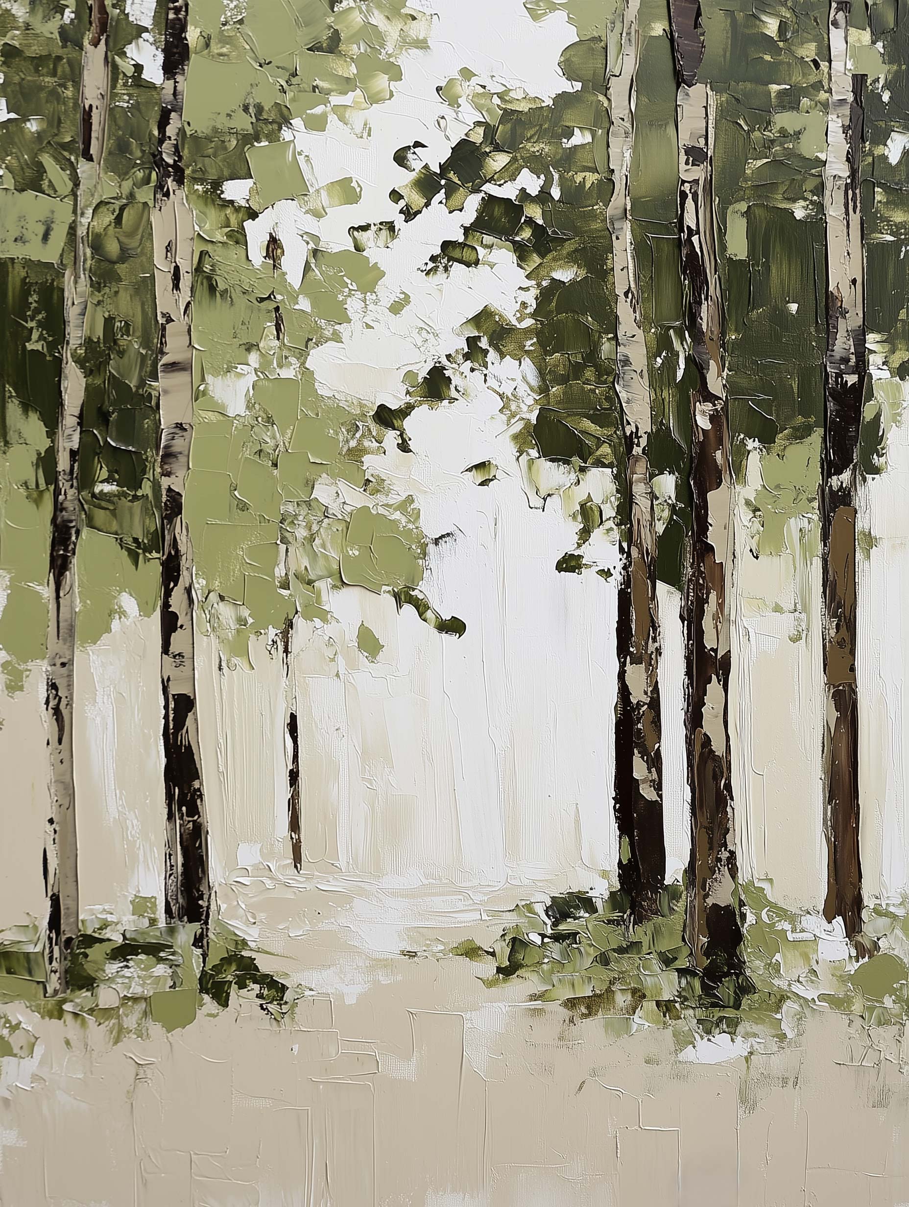 Forest Oil Painting Tree Art Print