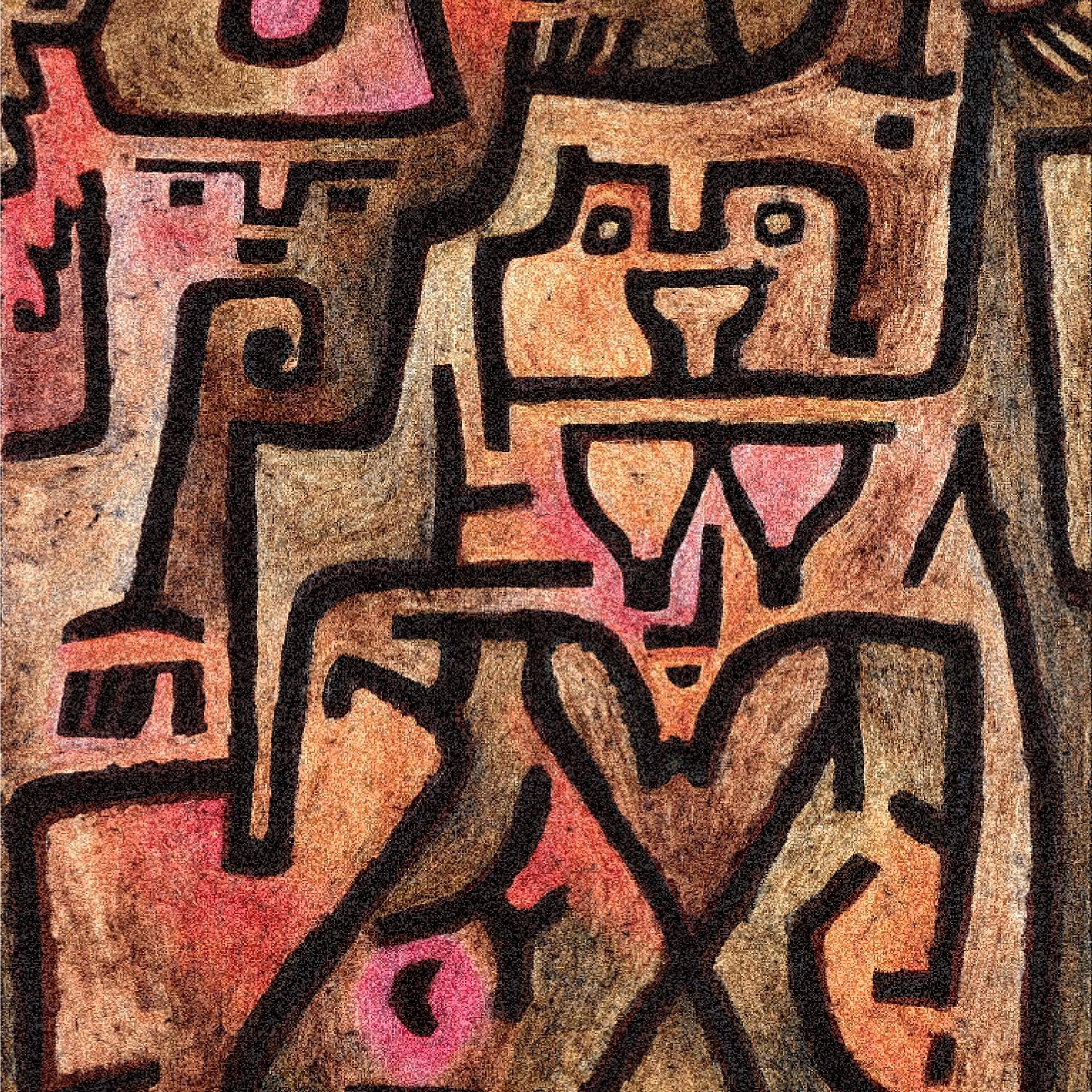 Första huset i en bosättning abstrakt konsttryck