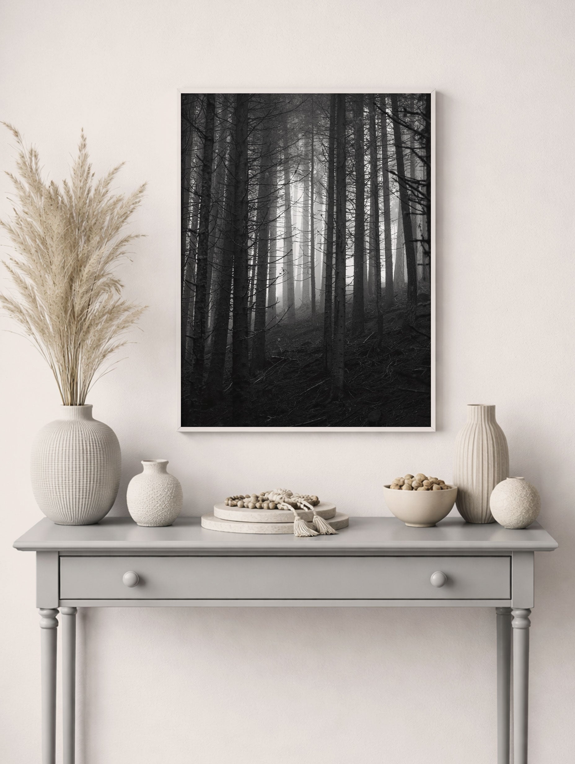 Forest Black and White Poster Mockup