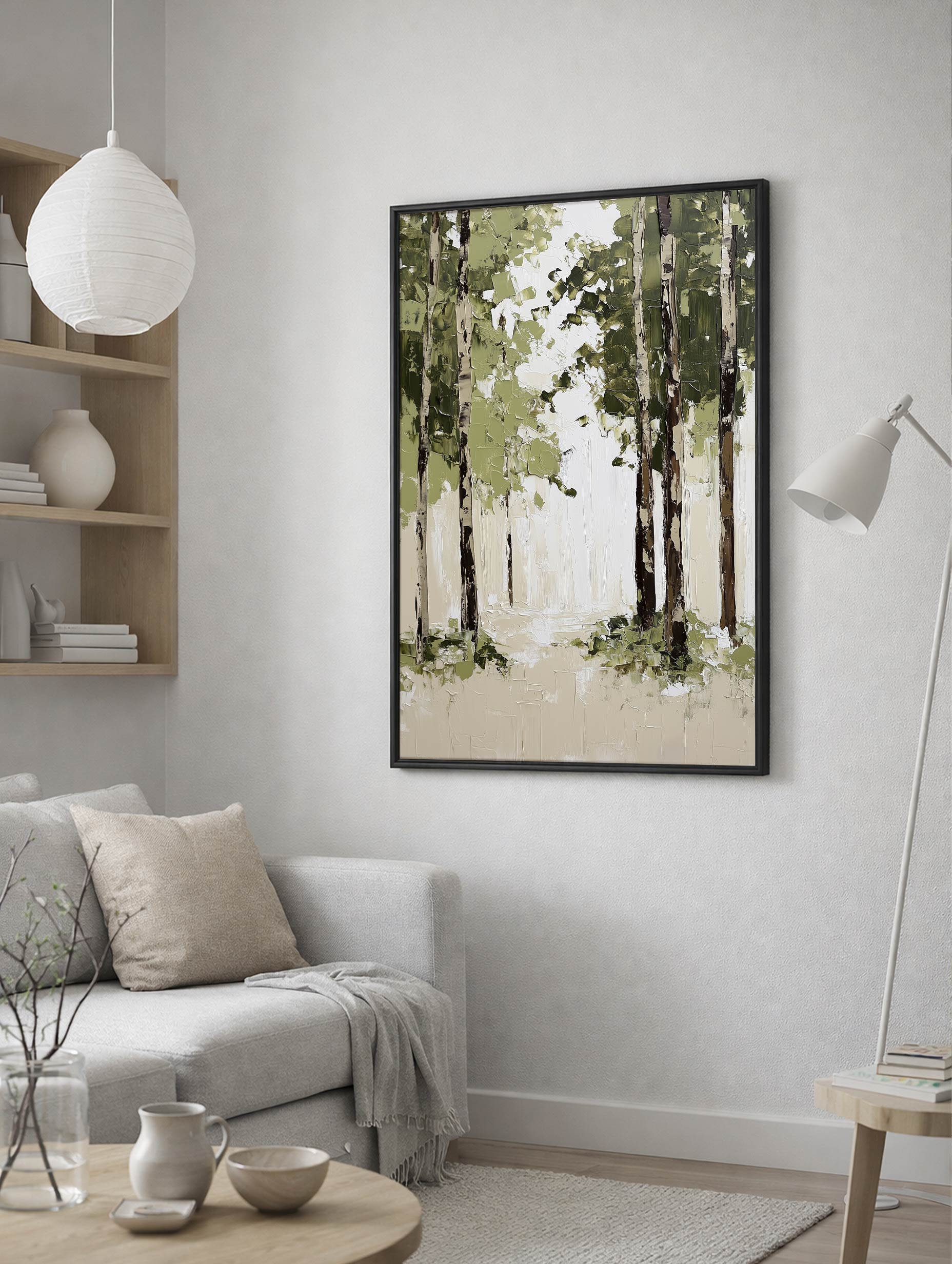 Forest Oil Painting Tree Art Print Mockup