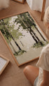 Forest Oil Painting Tree Art Print Mockup