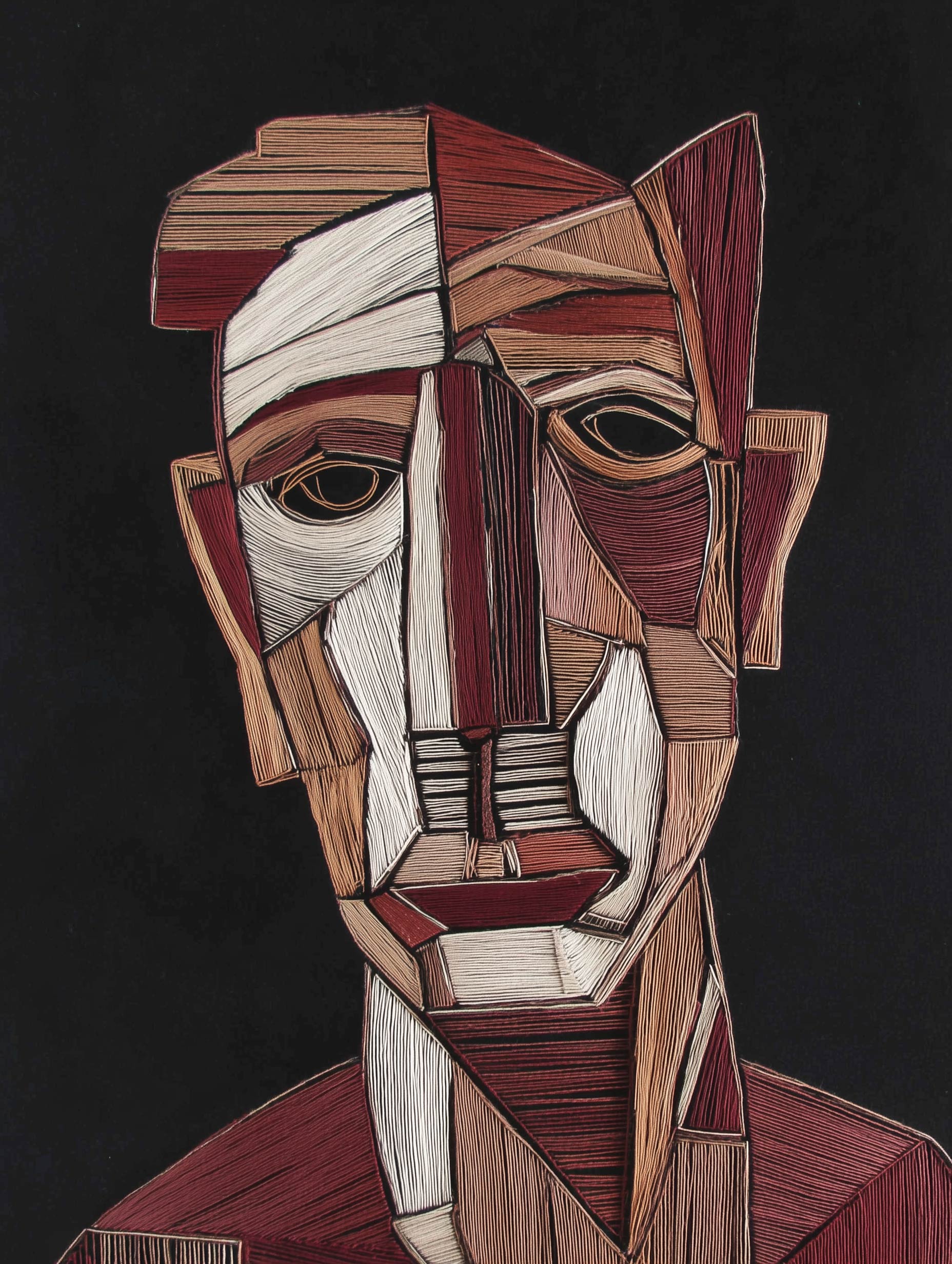 Fragmented Face Illustration Poster