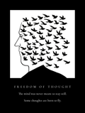 Freedom of Thought Black and White Poster