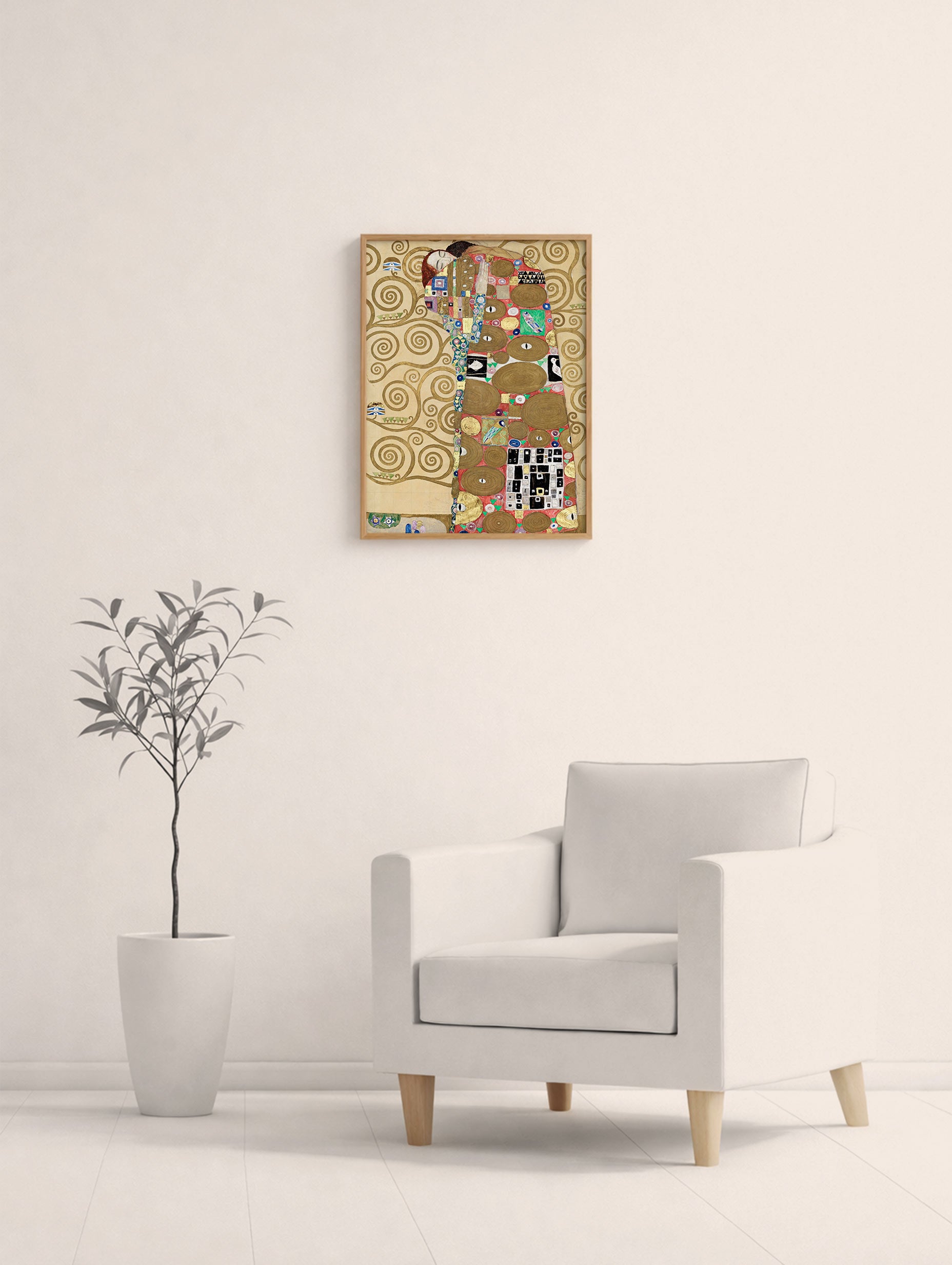 Fulfillment (The Embrace) Gustav Klimt Art Print Mockup