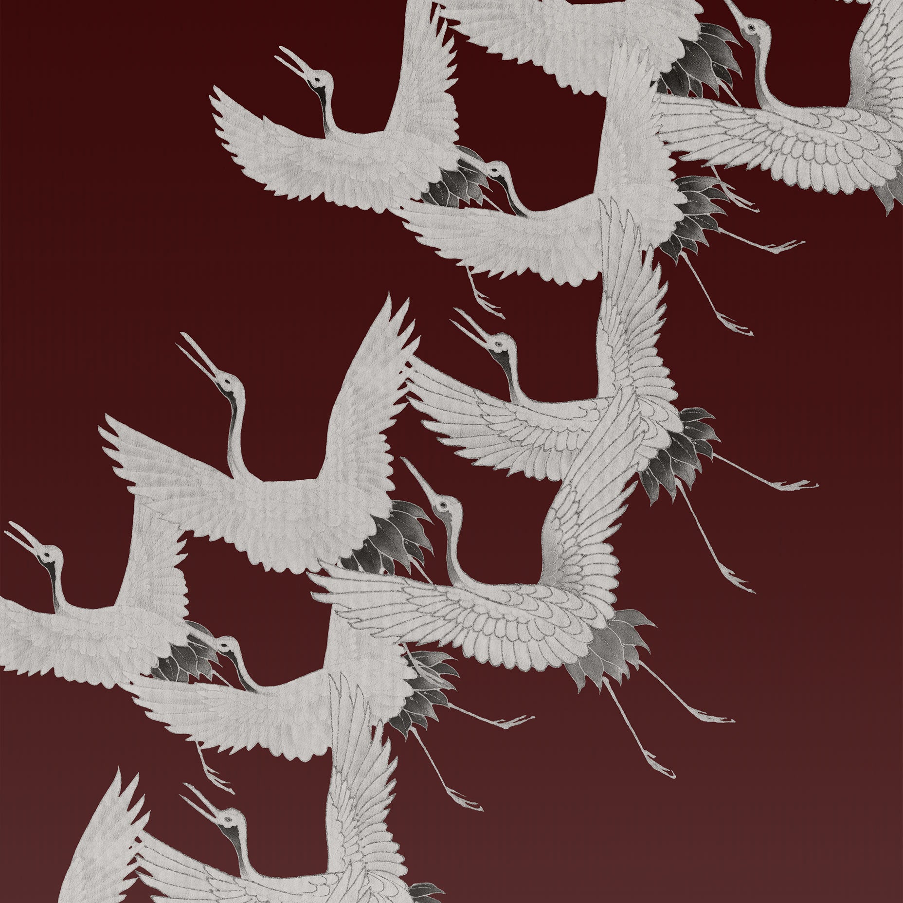 Furisode with a Myriad of Flying Cranes Japanese Art Print