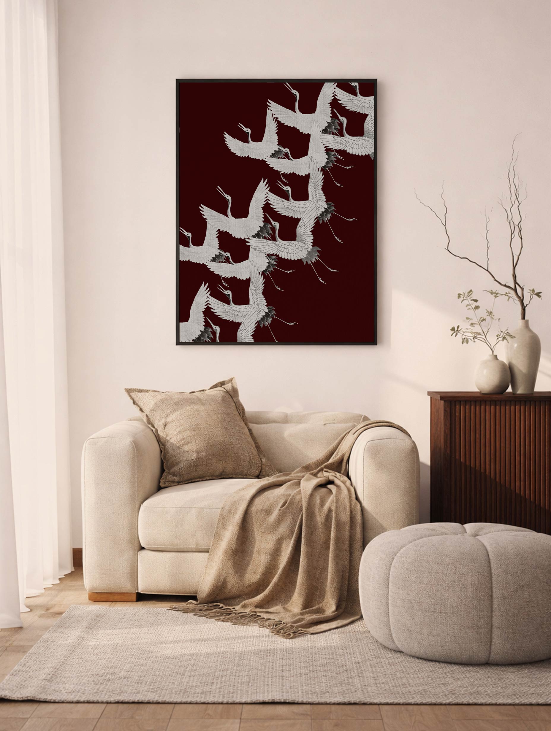 Furisode with a Myriad of Flying Cranes