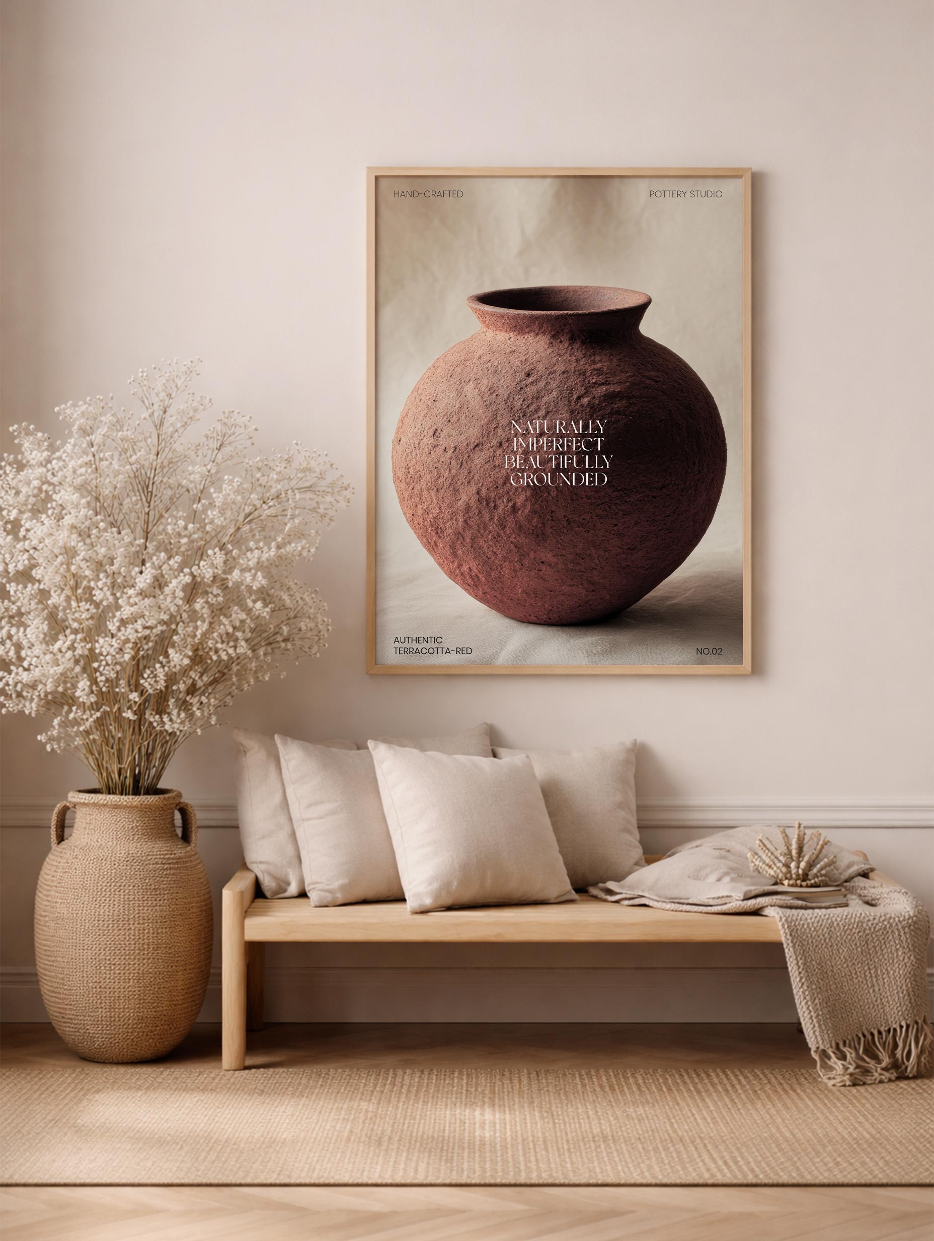 Galenka Ceramic Vase Vintage Poster Mockup