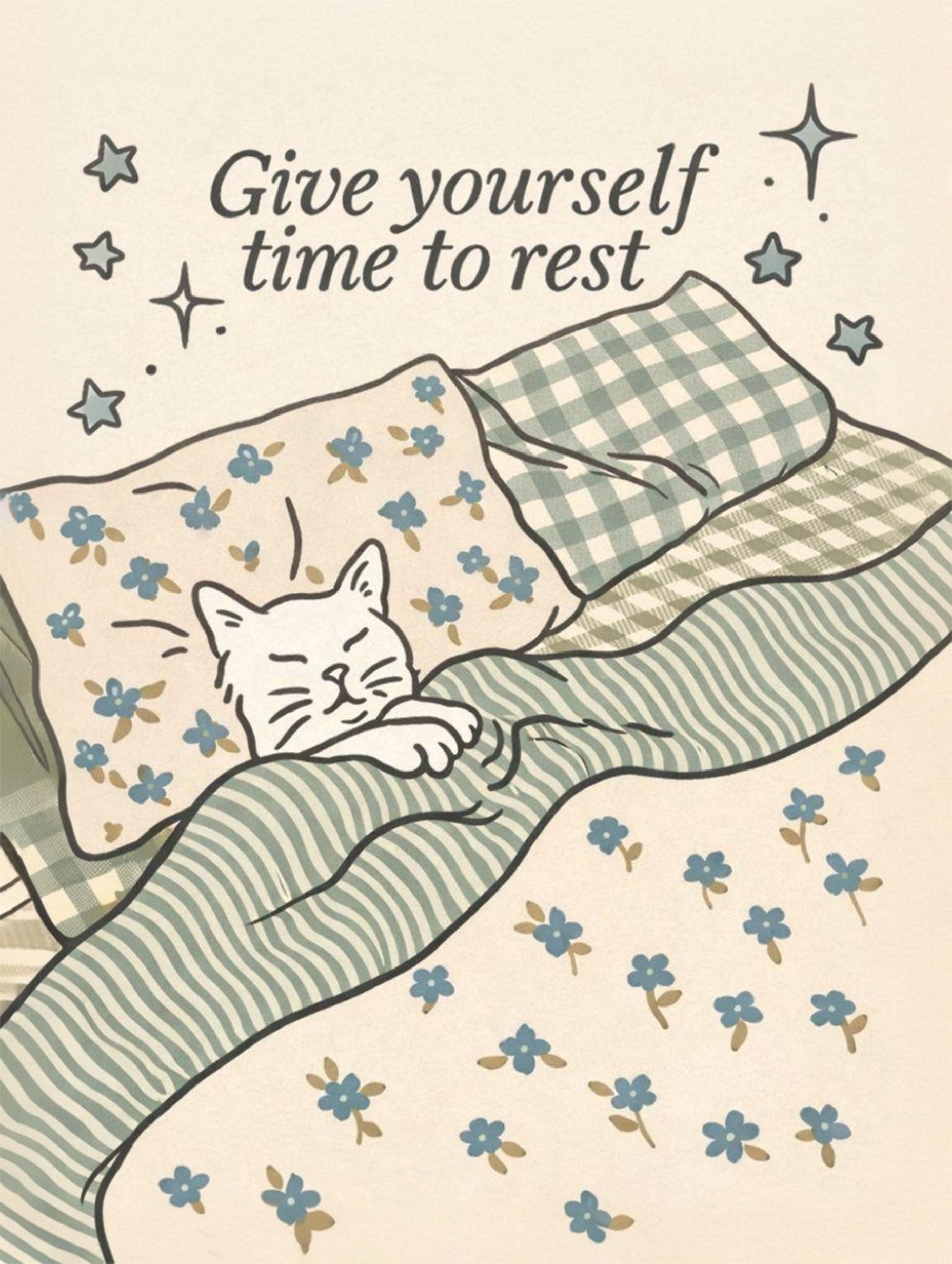 Give Yourself Time to Rest Illustration Poster