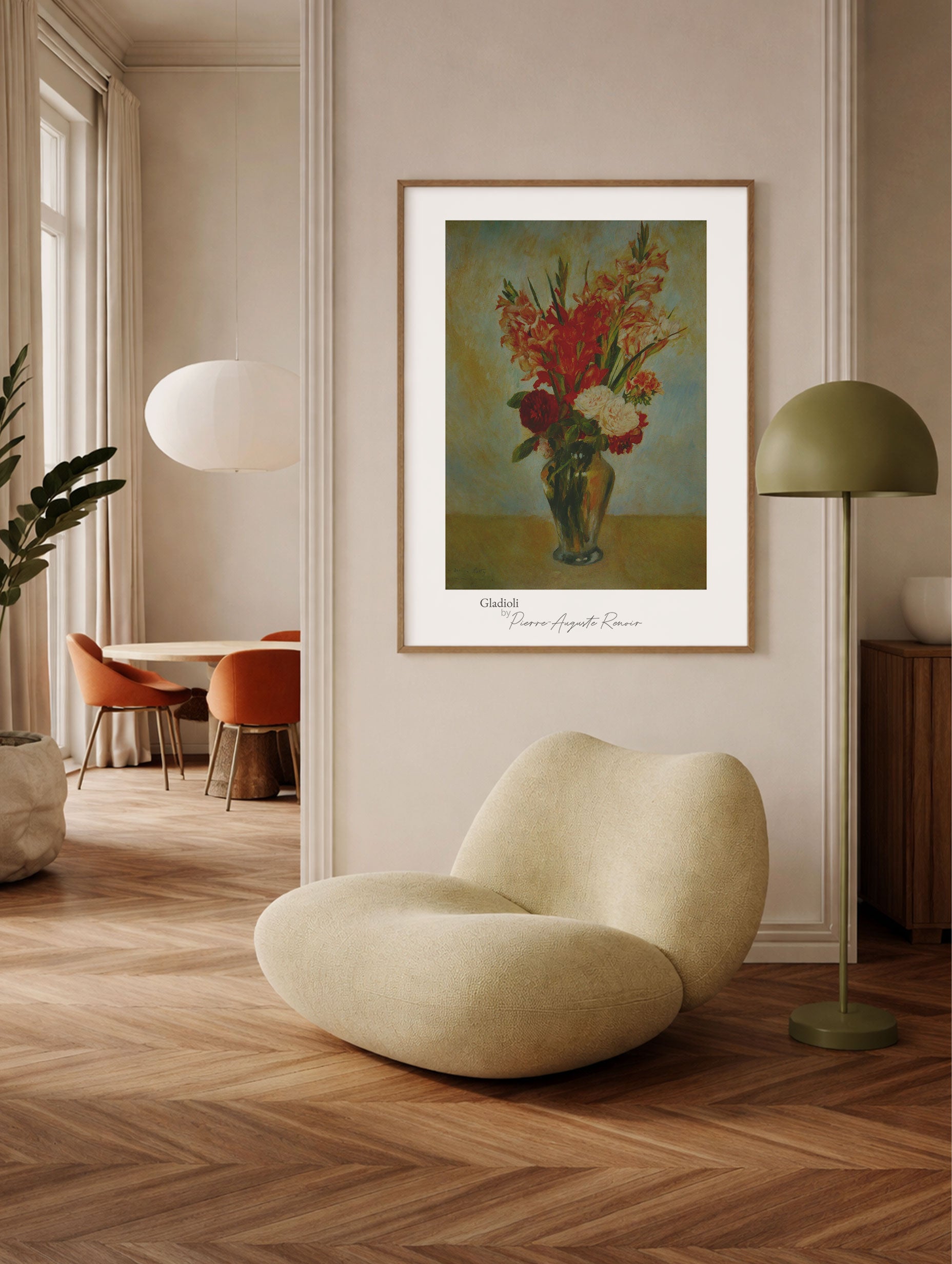 Gladioli Pierre-Auguste Renoir Flower Art Print Mockup