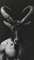 Goat Man Black and White Poster