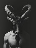 Goat Man Black and White Poster