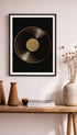 Gold Vinyl Record Retro Wall Art Mockup
