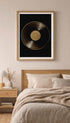 Gold Vinyl Record Retro Wall Art Mockup