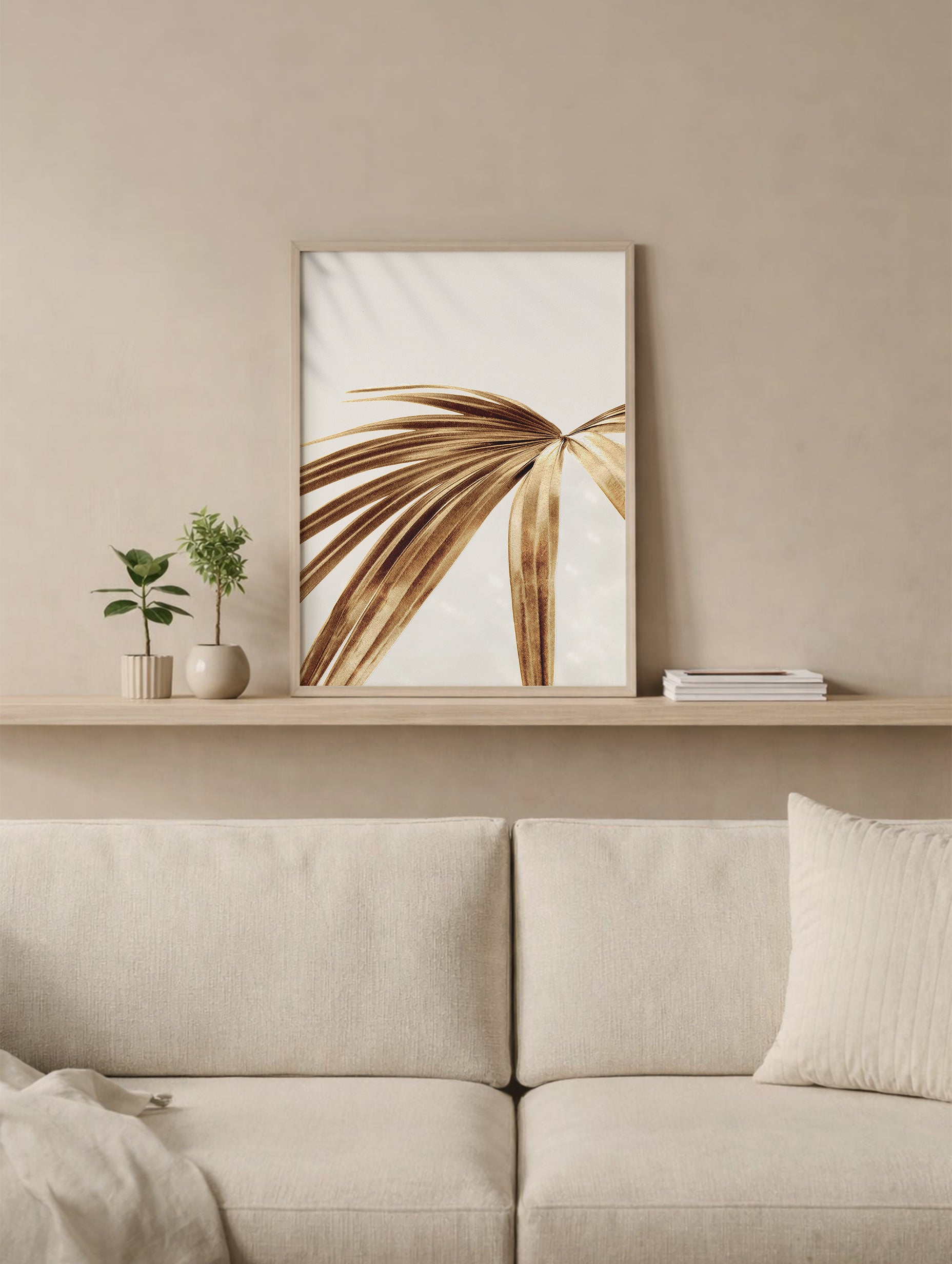 Golden Palm Leaf Botanical Poster
