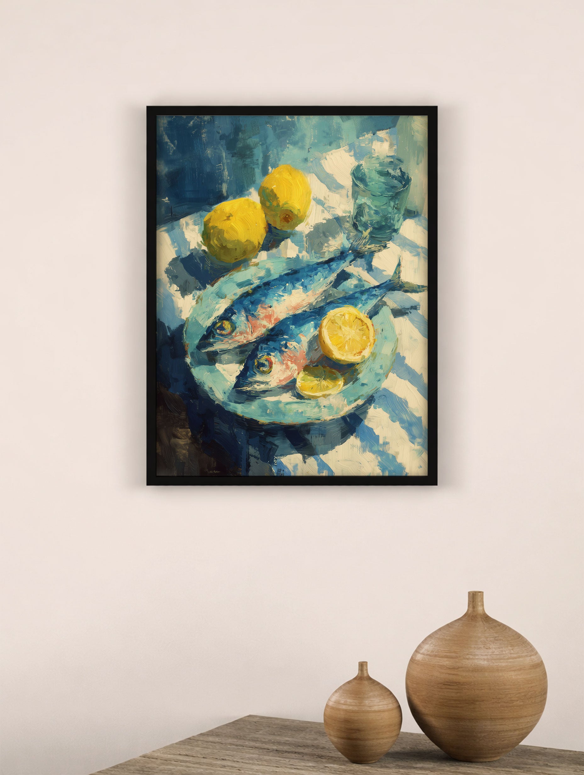 Gouache Painting Kitchen Artwork Mockup