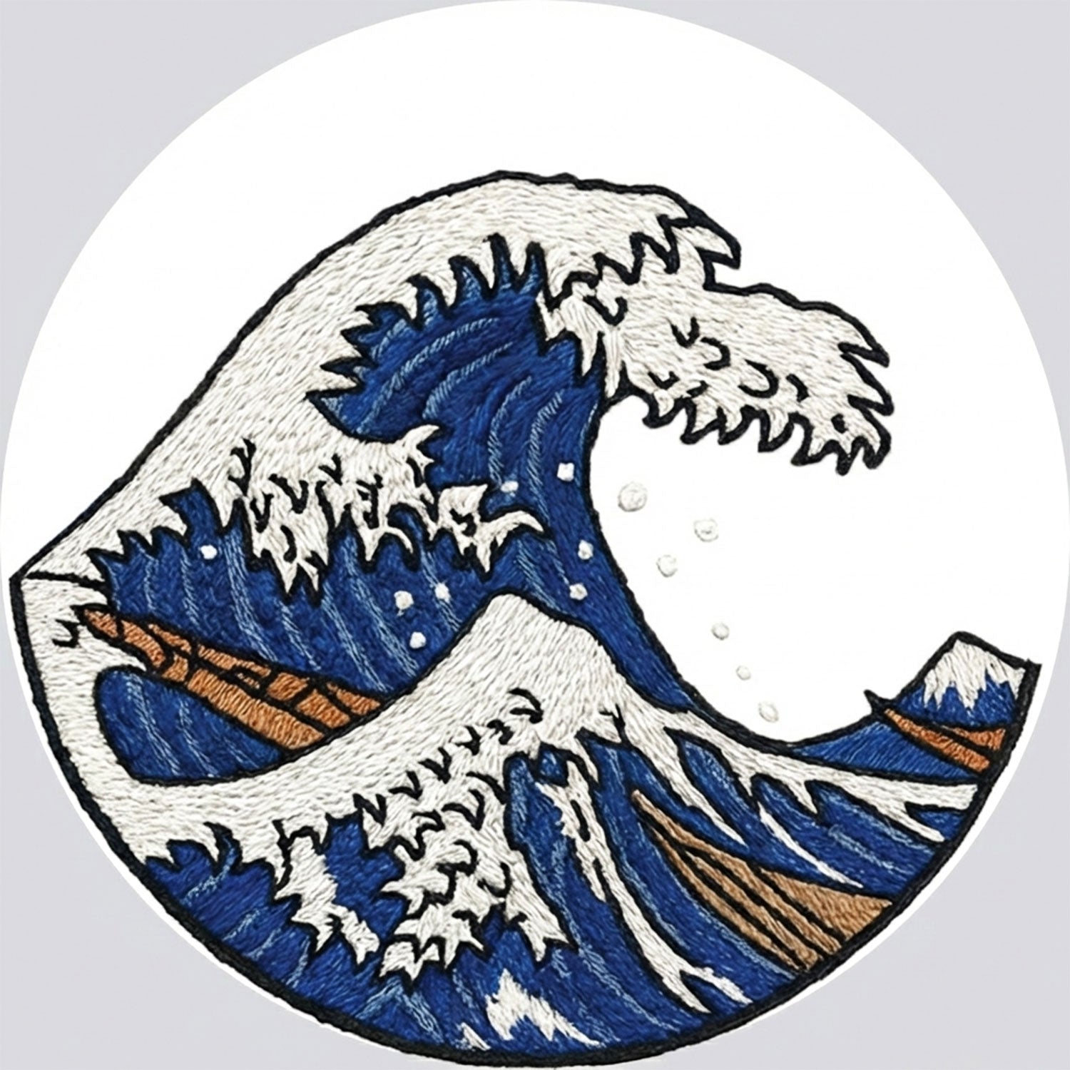 The Great Wave Premium Embroidery Design for Wall Art