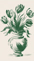 Green Tulips Vase Flower Art Print