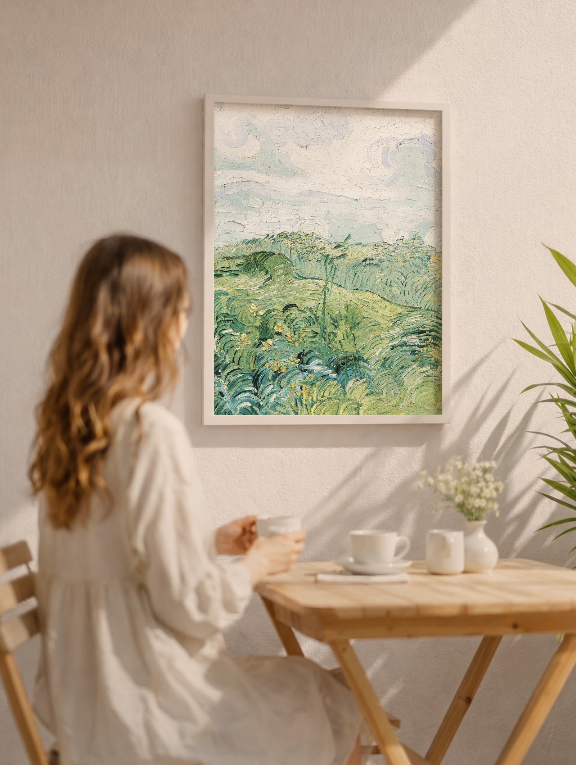 Green Wheat Fields Van Gogh Art Print Mockup