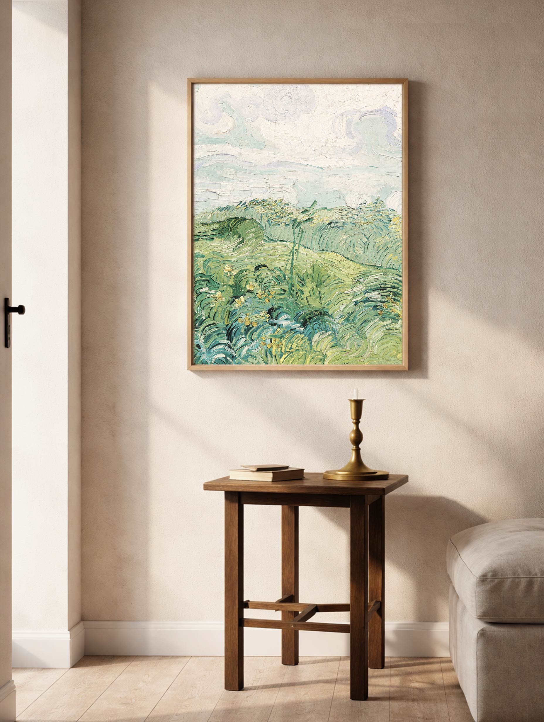 Green Wheat Fields Van Gogh Art Print Mockup