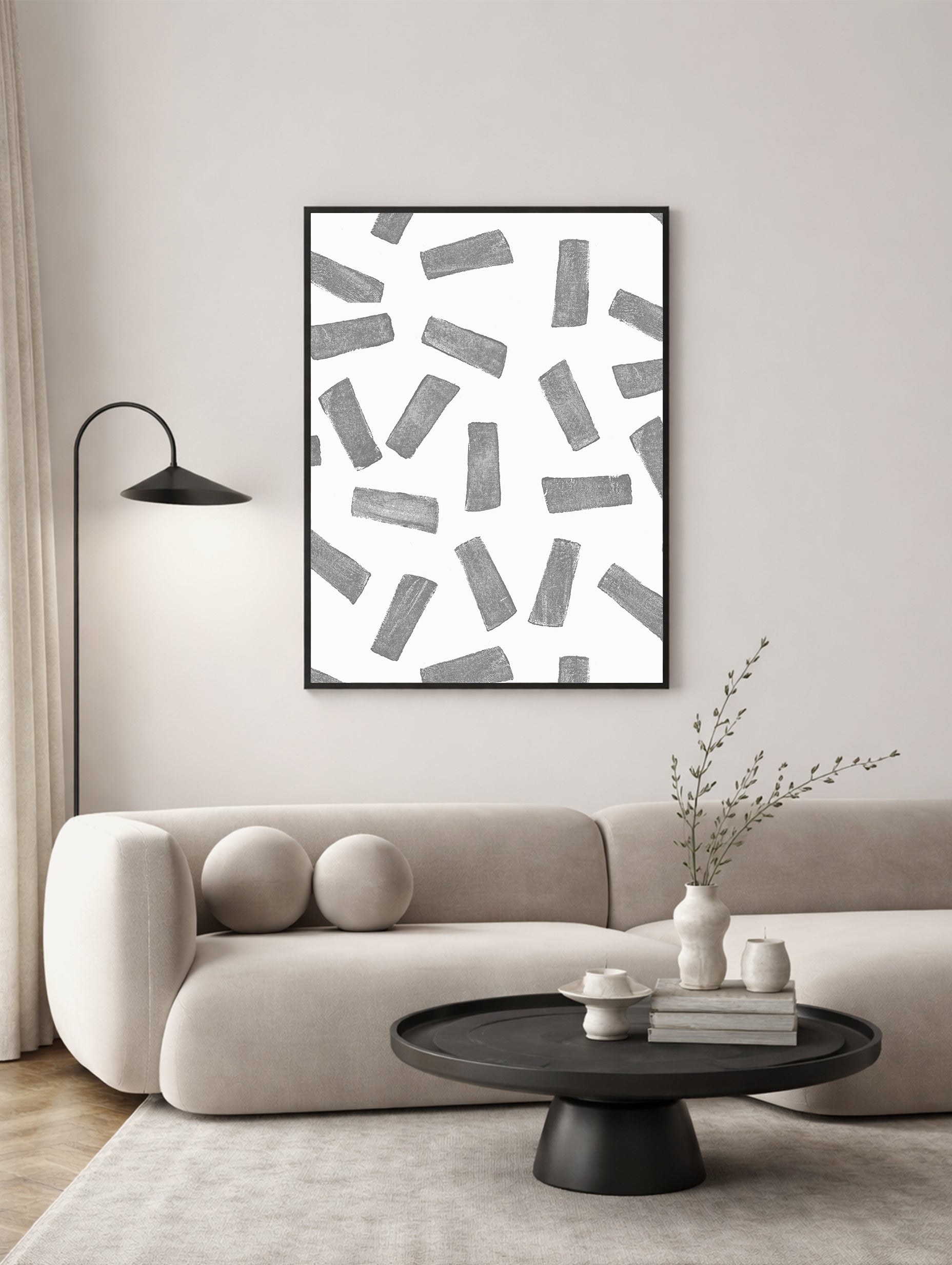 Grey Rectangle Pattern Poster Mockup