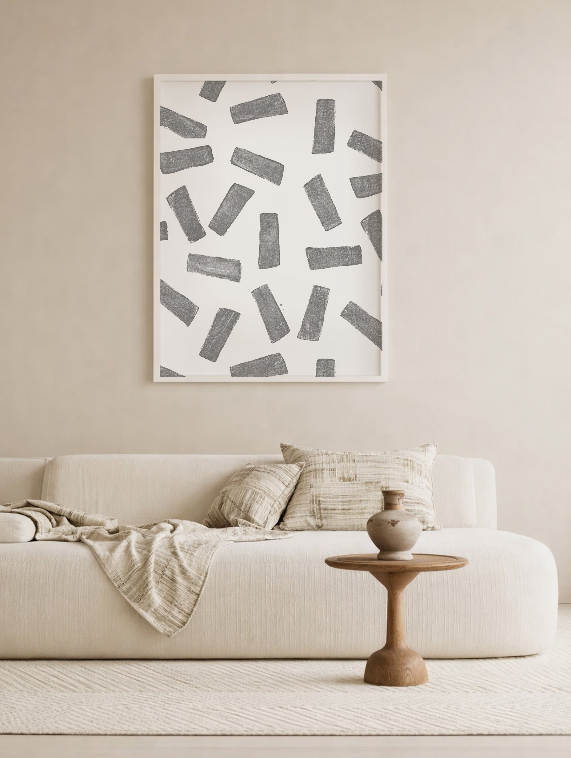 Grey Rectangle Pattern Poster Mockup