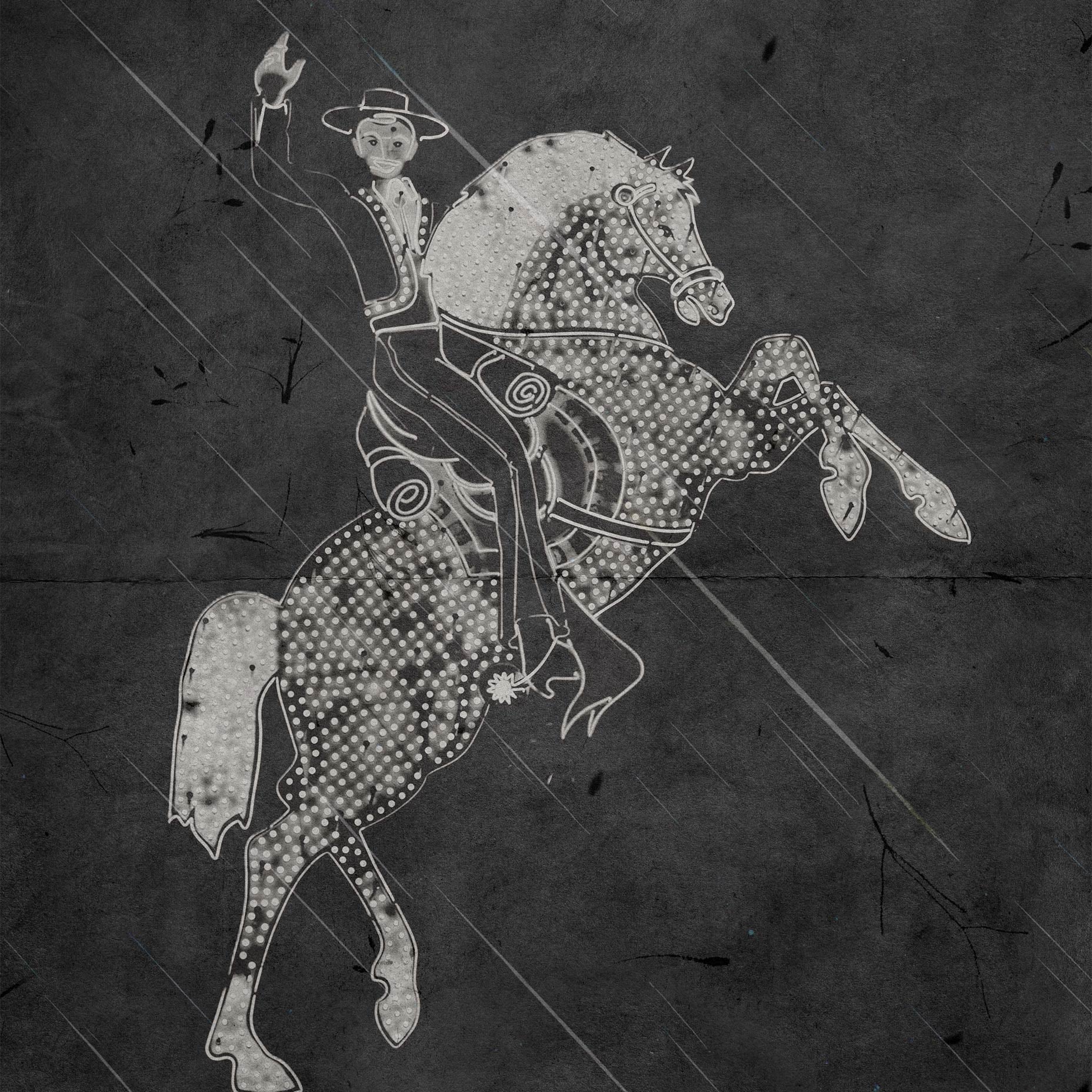 Första huset i en bosättning abstrakt konsttryck