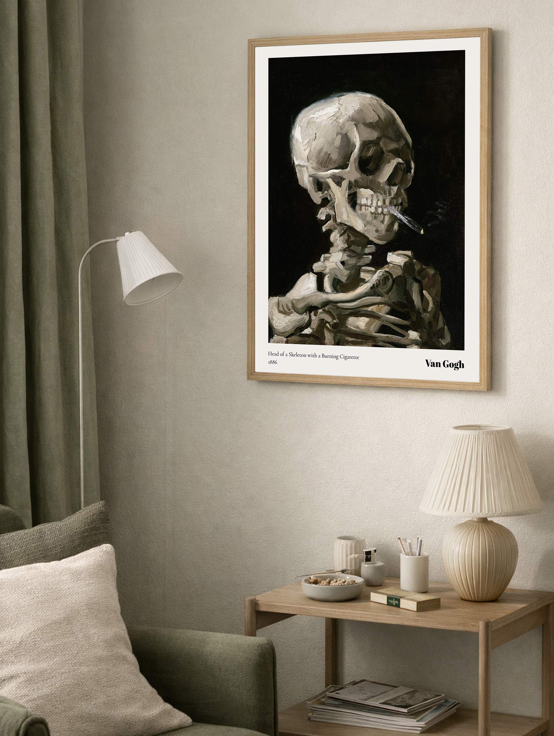 Head of a Skeleton Van Gogh Art Mockup