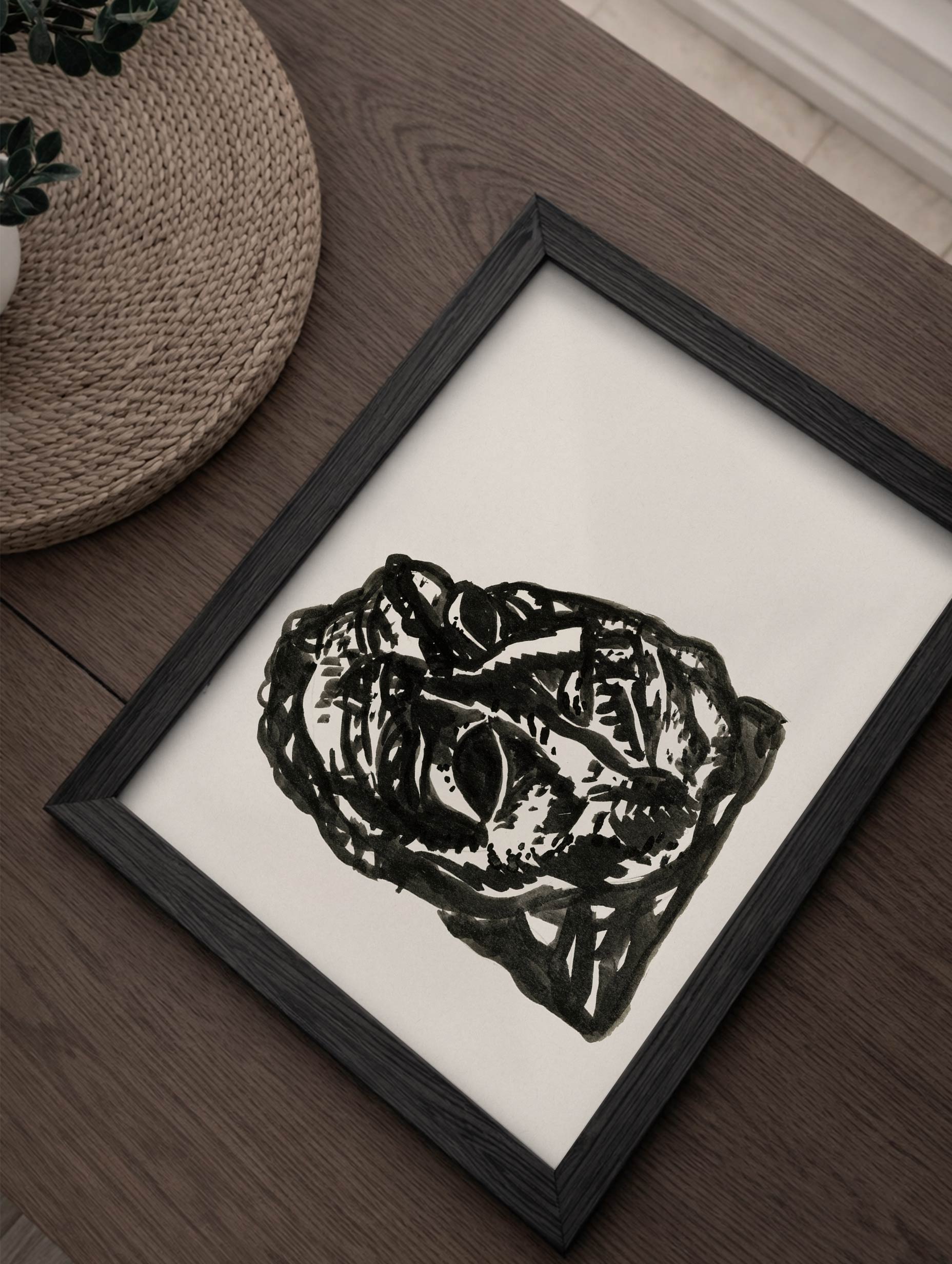 Head of a Man Looking Upwards to the Right Leo Gestel Art Print Mockup