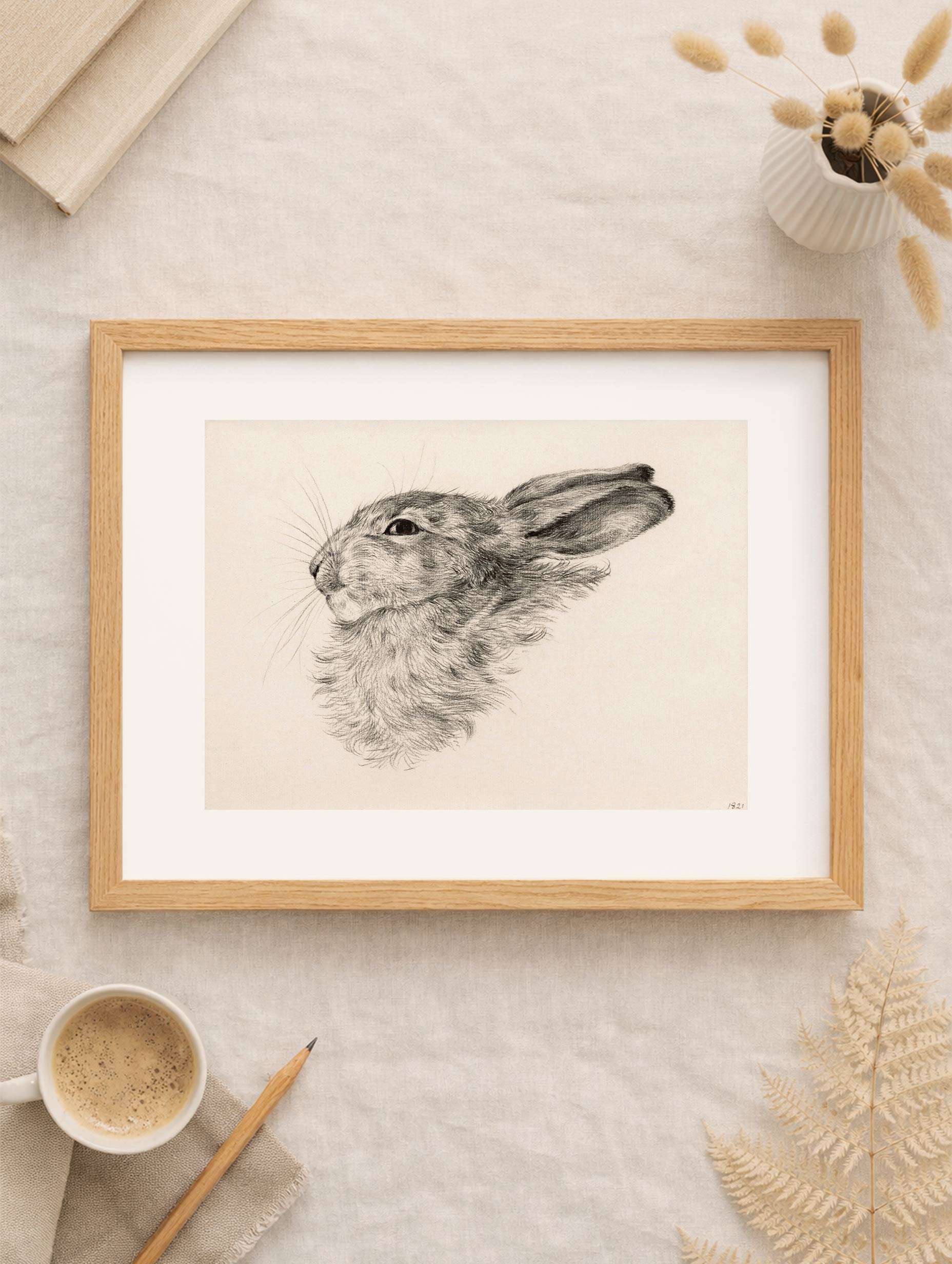 Head of a rabbit Jean Bernard Art Print Mockup