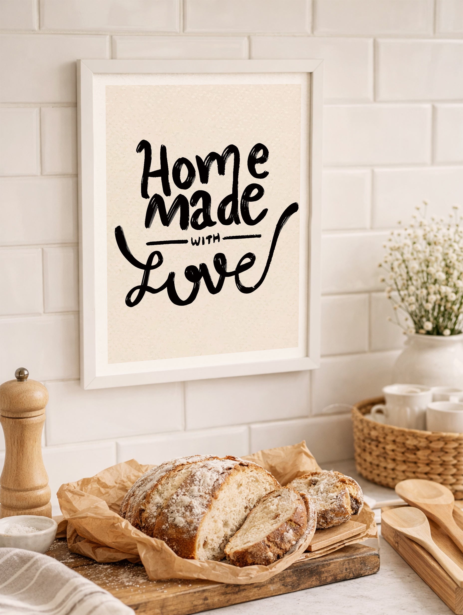 Home Made with Love Typography Poster Mockup
