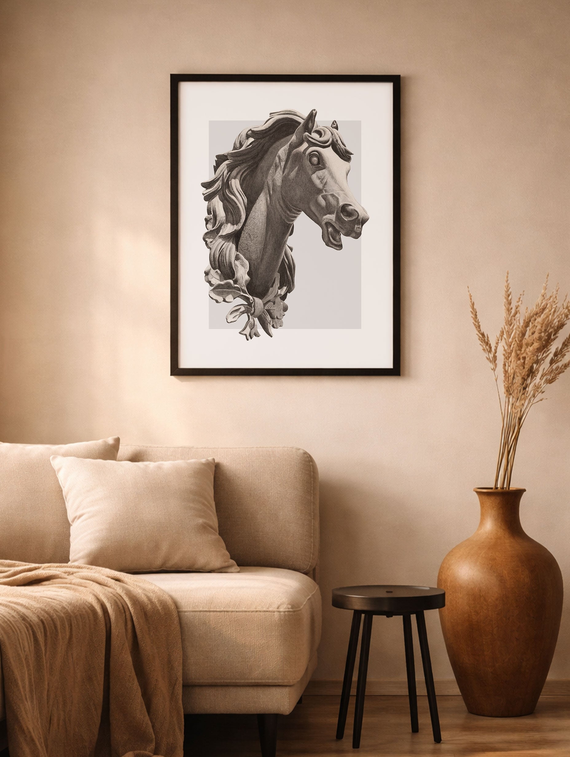 Horse's Head Albert Ryder Art Print Mockup